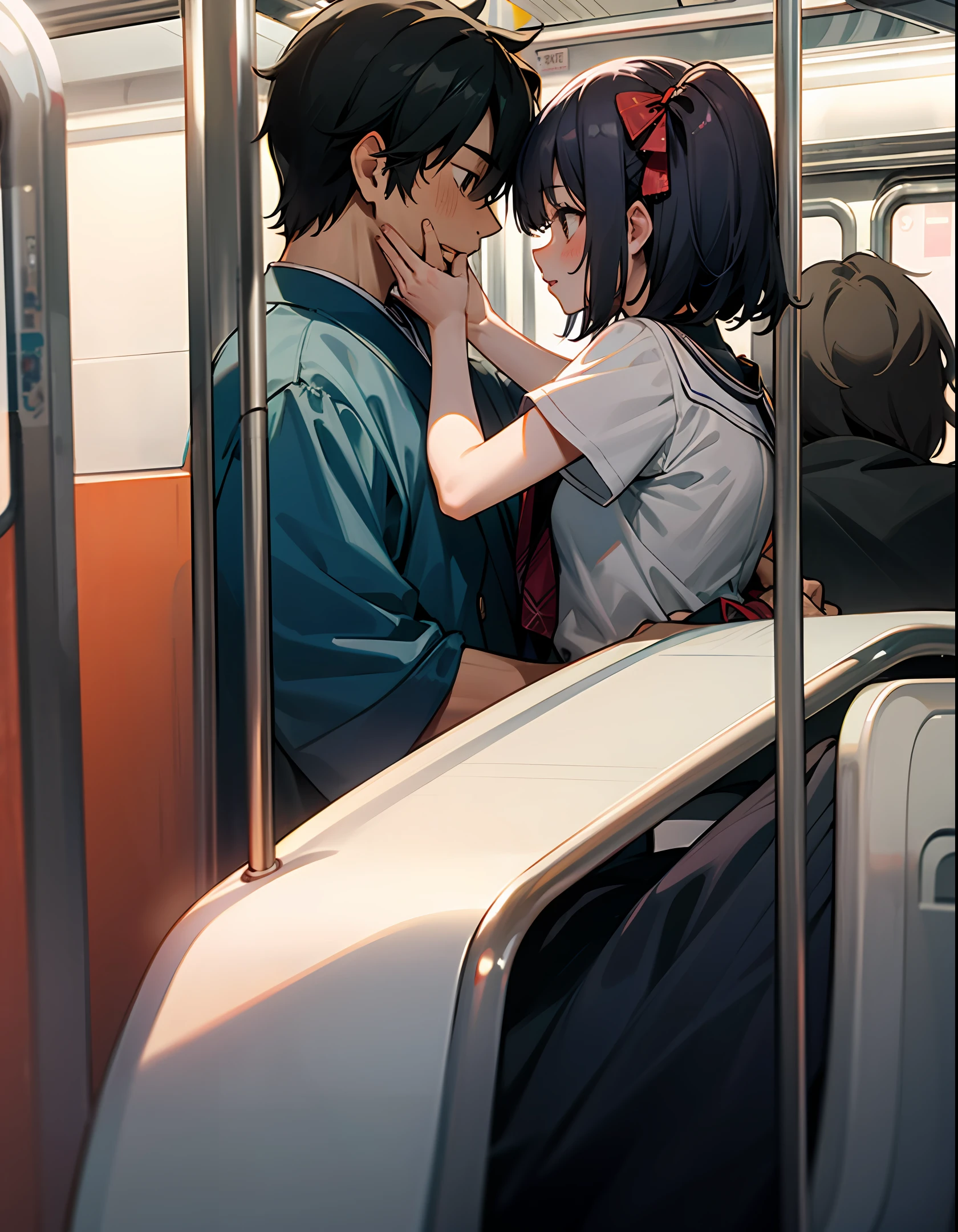 Shimako and Noriko are molested by their uncle on the subway