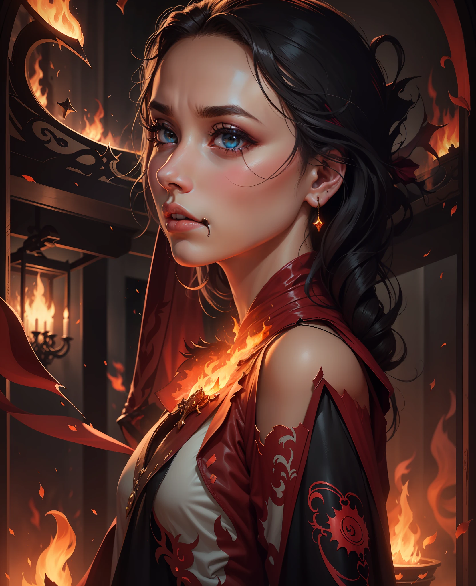 Evil and magic, fire