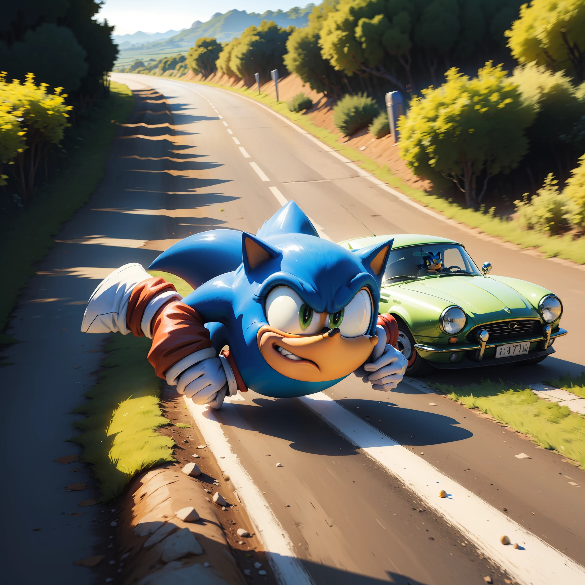 Sonic,correndo,green hill --auto