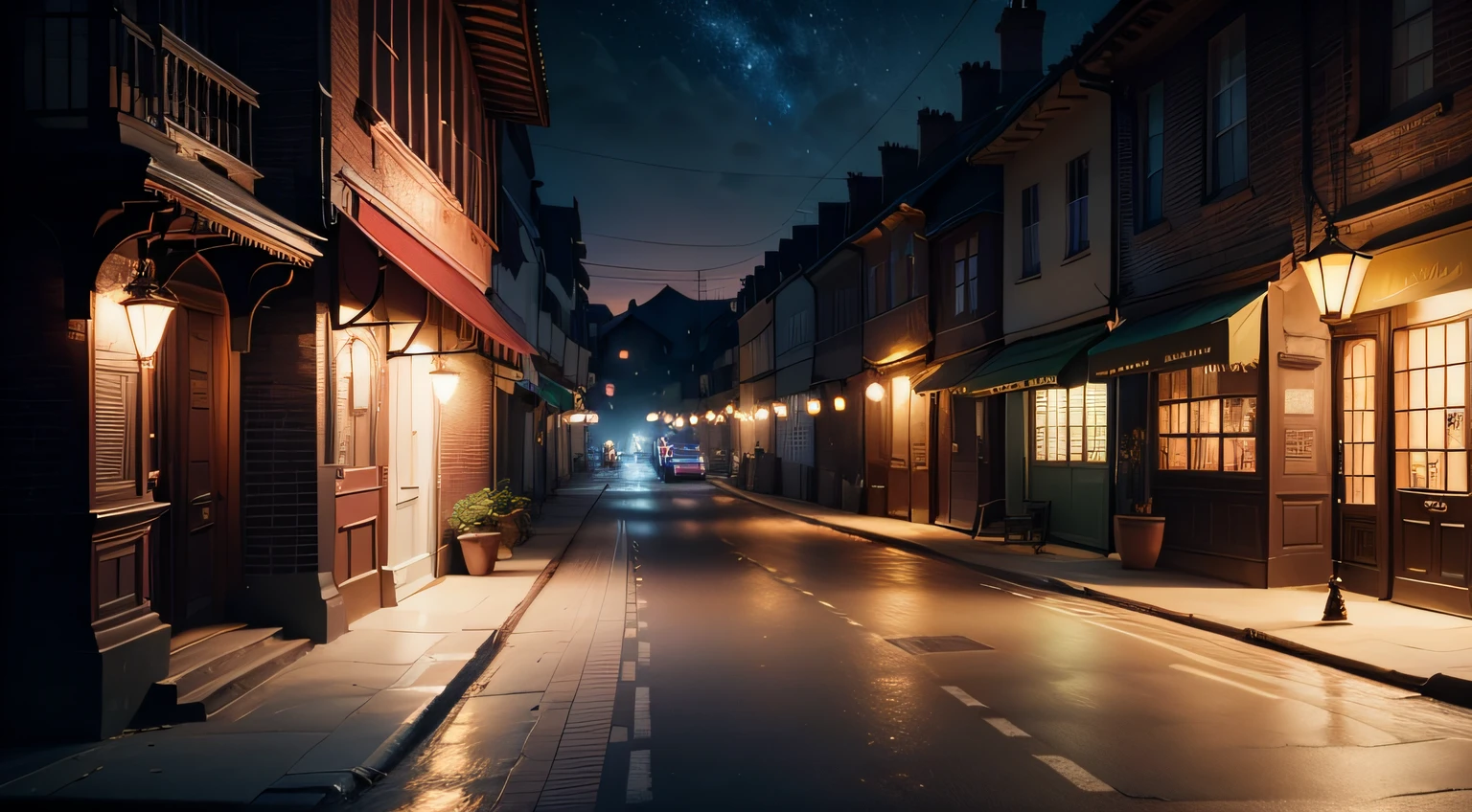 tmasterpiece, Best quality at best, (Very detailed CG unity 8K wallpaper), (Best quality at best), (The best illustrations), (The best shadow), Three layers,Outside the villa,the night,A small number of pedestrians,(1920s), (English town), (Particle effect)(early evening)(dimly lit)and other 3D, Octane rendering, Ray traching, Super meticulous --auto