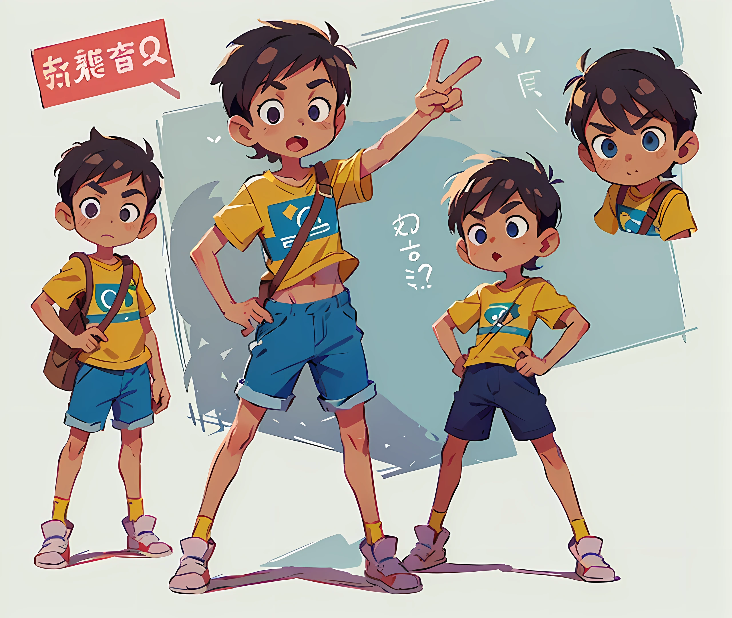 toon, Brazilian capoerista boy posing for the camera the sign of two in his right hand, cartoon 2d, conceito de arte, photoshop, storyboard, ((obra-prima)),