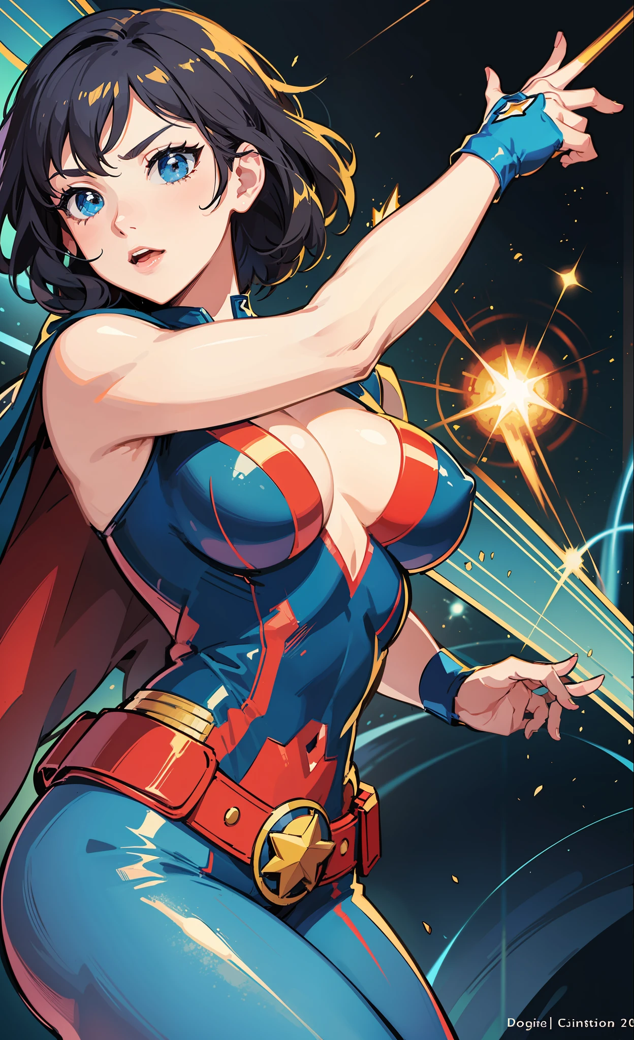 Captain America girl, puerto rican super hero, superhero, wearing hero costume, super heroine costume, super, super hero, cartoon image, digitally colored, in cartoon style, cartoon digital art, hero, cartoon artstyle, medium closeup, power girl, cartoon illustration, female lead character, nerdy girl super hero a digital rendering by Jim Davis, deviantart contest winner, digital art, super-hero girl, puerto rican super hero, superhero, wearing hero costume, super heroine costume, super, super hero, cartoon image, digitally colored, in cartoon style, cartoon digital art, hero, cartoon artstyle, medium closeup
