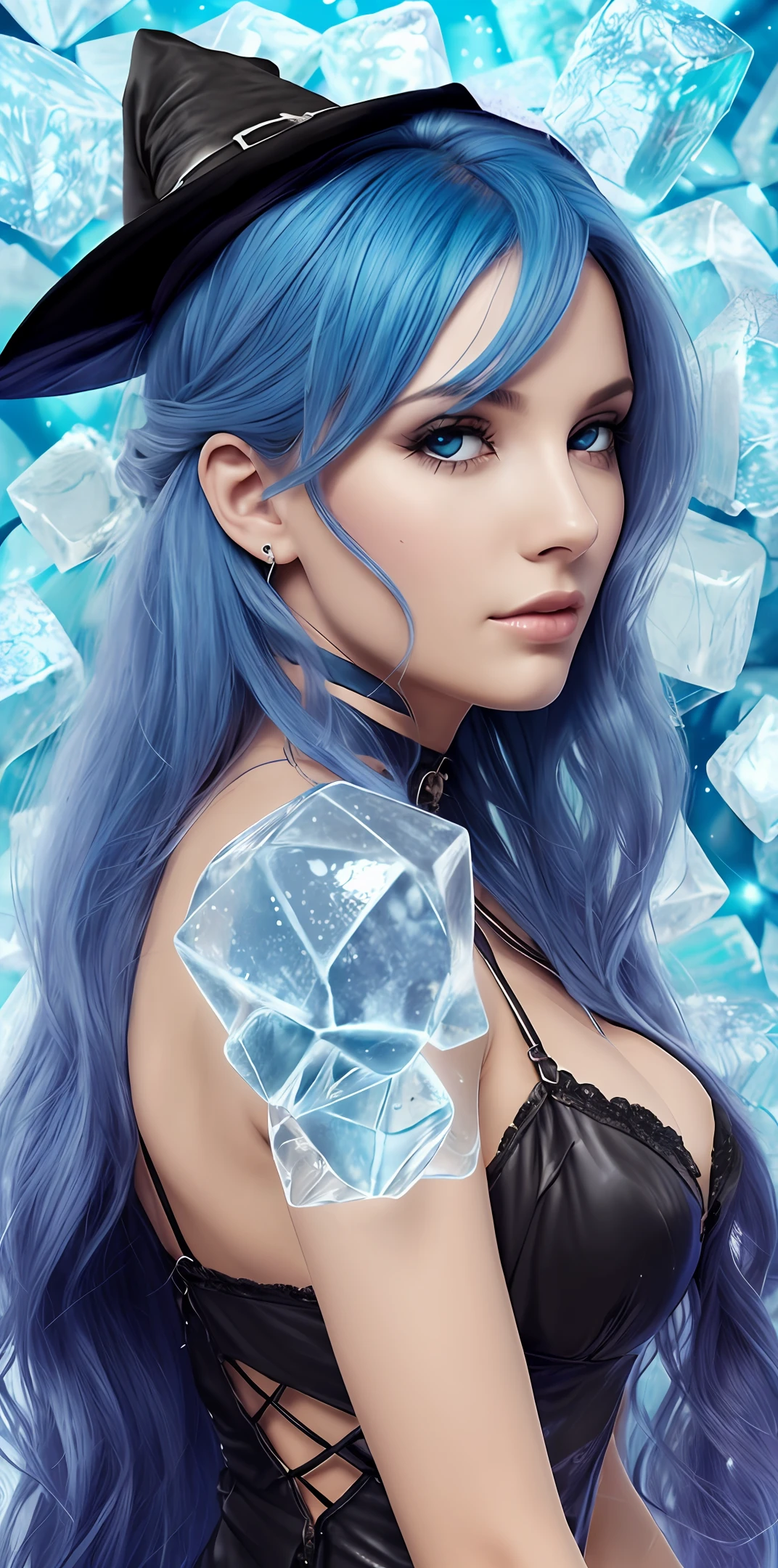 blue hair, female, witch, ice --auto --s2