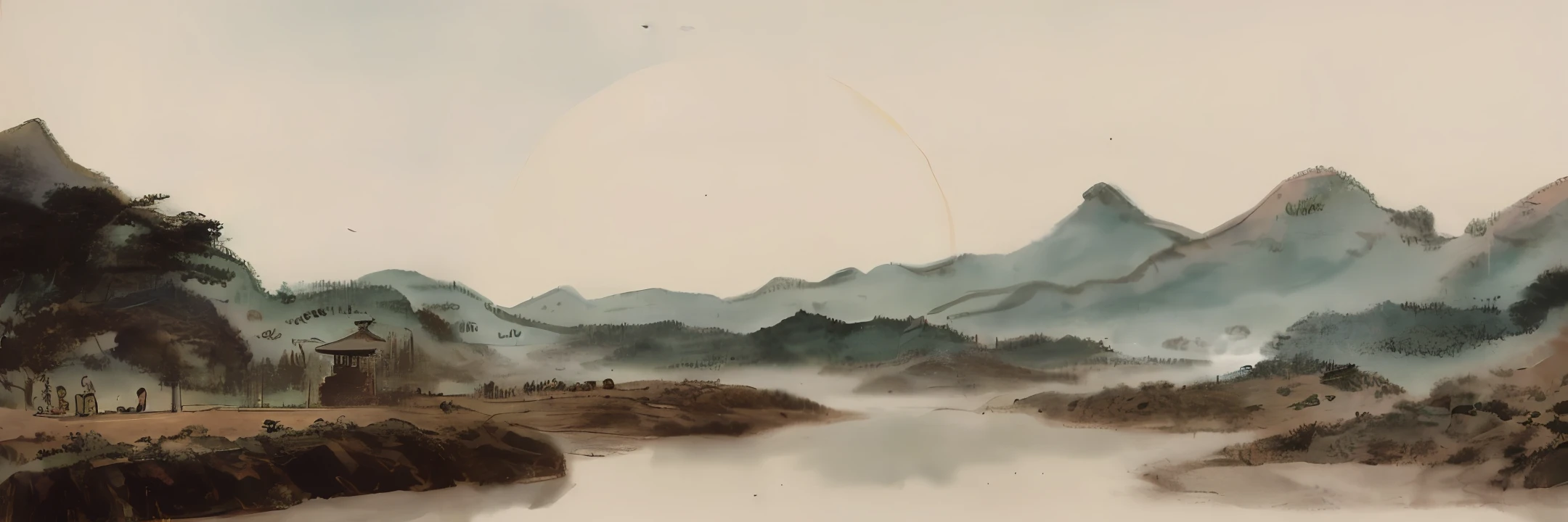 A thousand mountains and a bright moon,Smiling at the top of the river,A dream floats far away。Boiled wine,Mobei long smoke,Toast to the mountains and moon ago。Beacon smoke,The sword roared for nine days,Longitudinal horse Guanshan Yumen far away,The grass is buried in the lonely city。