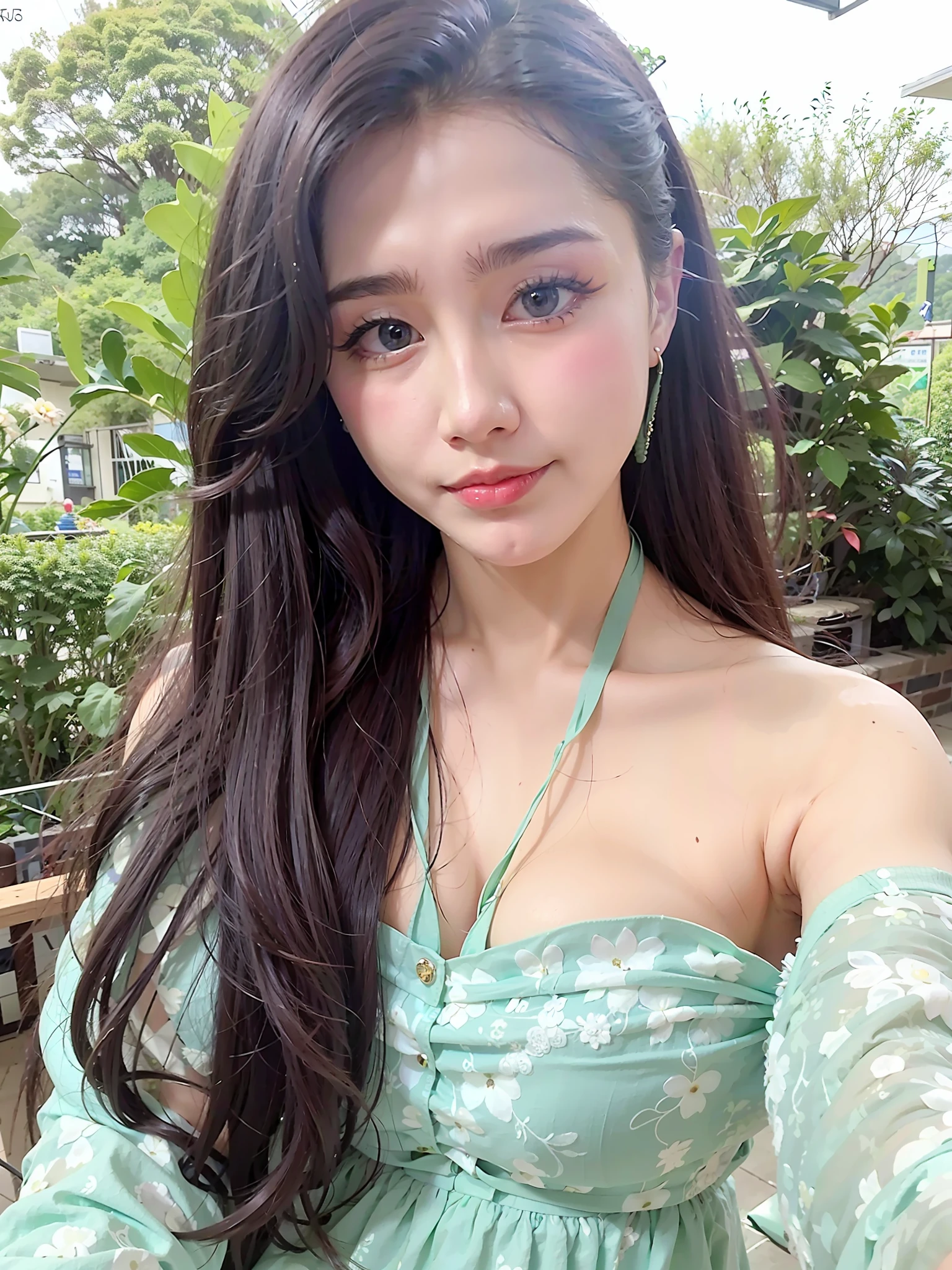 Long-haired Aravi woman in green dress and earrings, xintong chen, dilraba dilmurat, Chinese girl, 2 8 years old, wenfei ye, 2 7 years old, 2 2 years old, xision wu, 2 3 years old, Beautiful Asian girl, 2 9 years old, 21 years old, Li Zixin