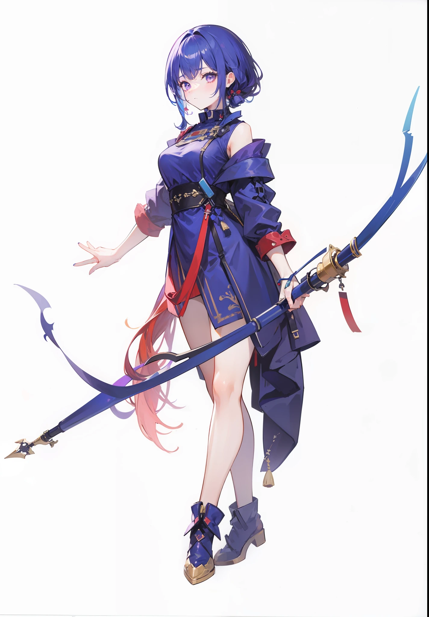 Purple-haired girl with longbow