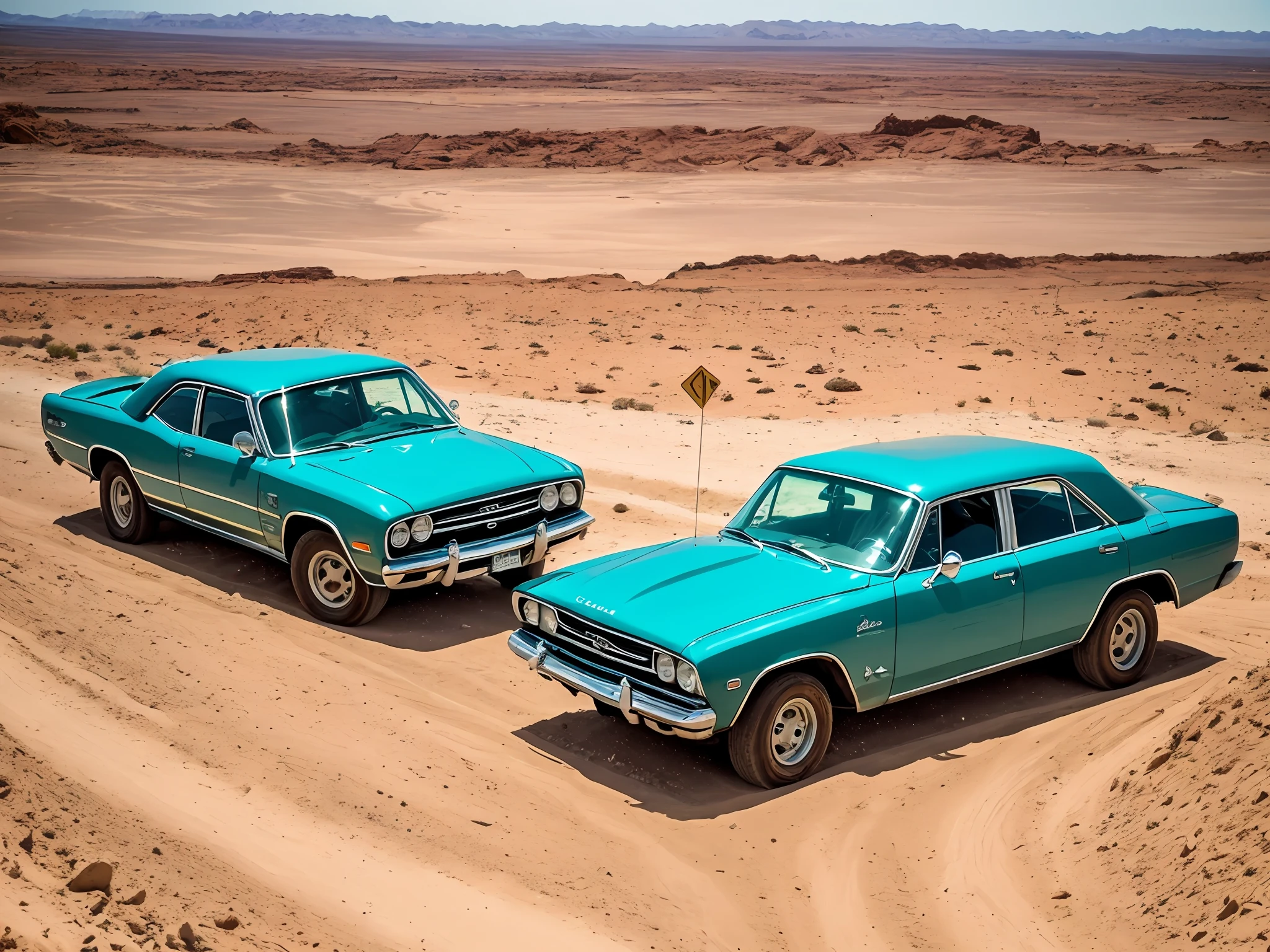 Crie um dodge chalange no deserto do texas, cinematic picture, 16k