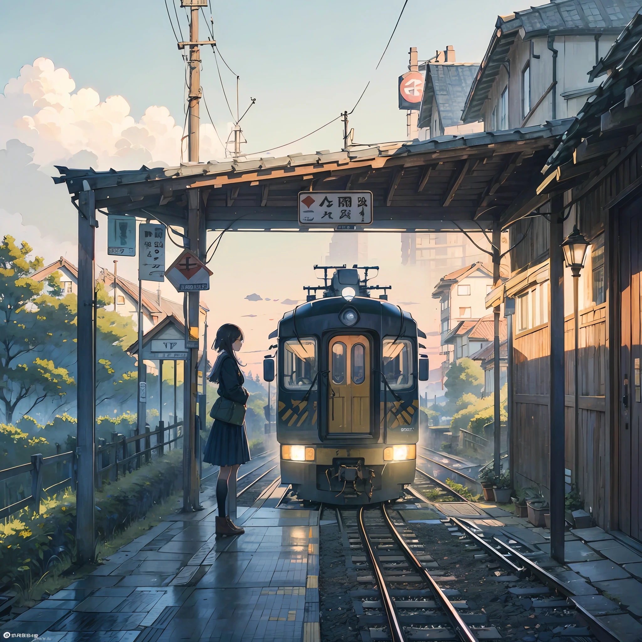in woods、Lonely station building