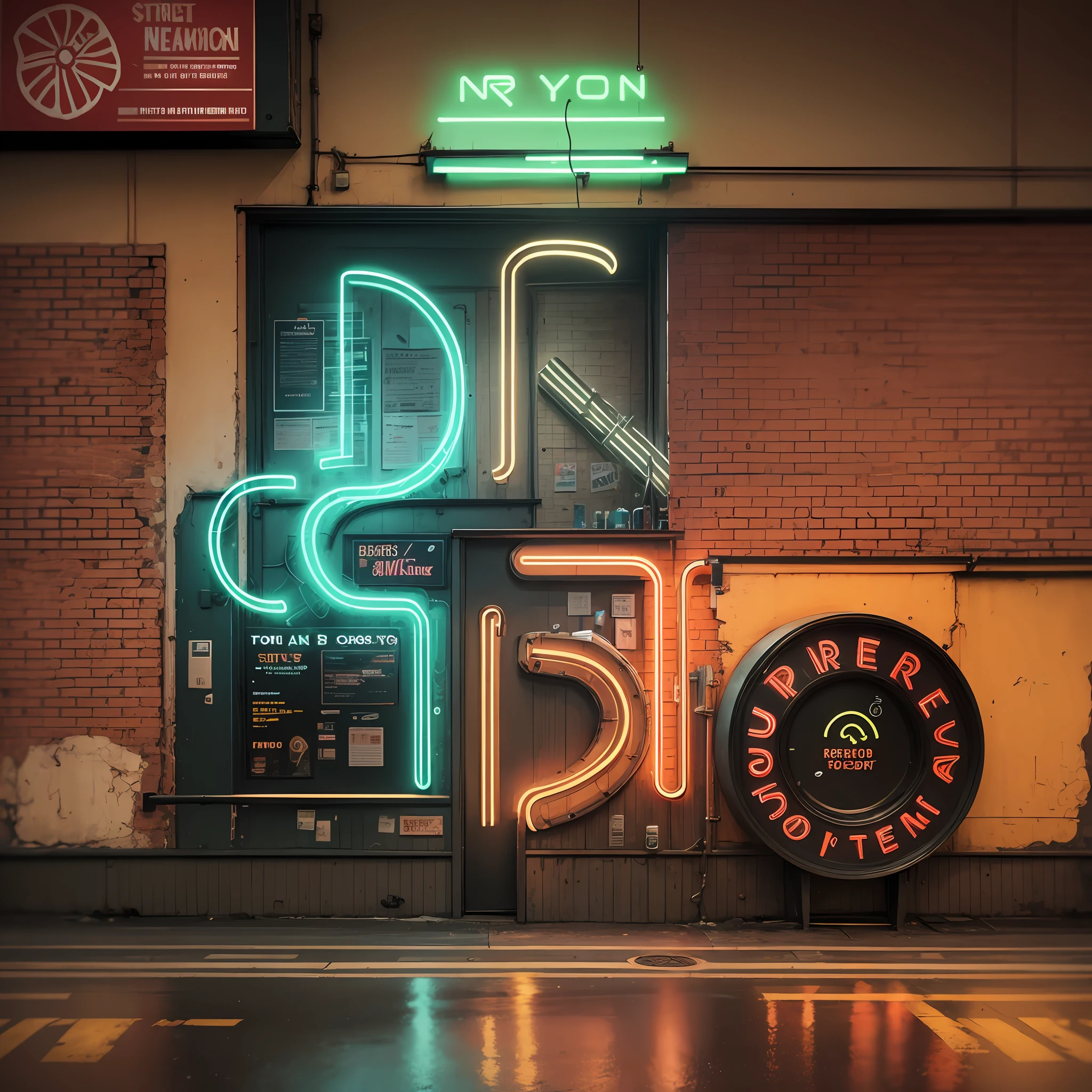 bar minimal neon street advertising, realistic, 32 k, --auto --s2
