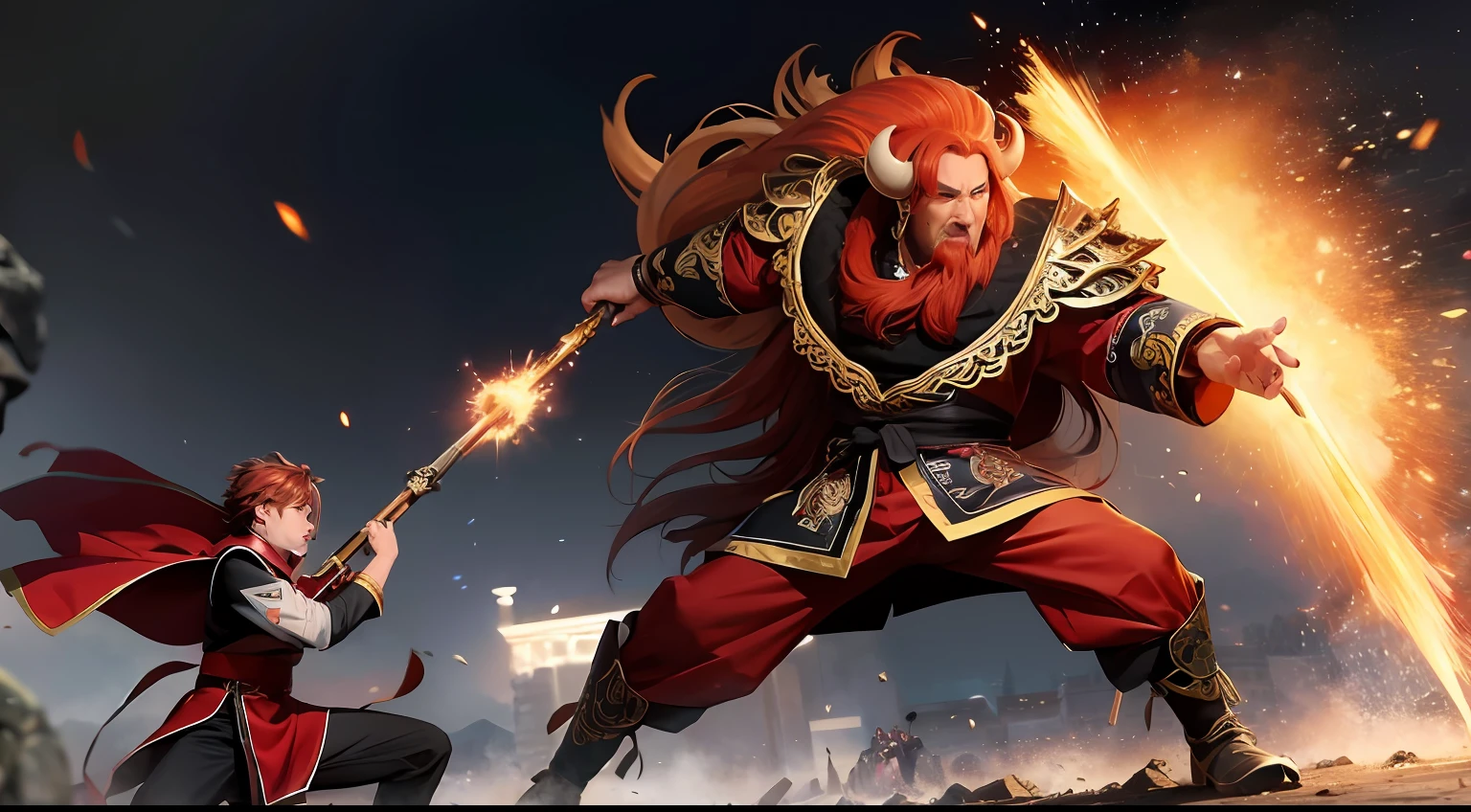 The Bull Demon King slammed the coffin hard and smashed it towards Jidu,Ji Du frowned,Dodge to avoid the coffin。
The Bull Demon King smashed the coffin into the battlefield,I don't know how many unlucky Buddhist warriors were affected,died tragically on the coffin,Then wave the bastard rod,An attack was launched towards Jidu。
Jidu's body is like a ghost,Easily dodge the Bull Demon King's attack,After that,A dark steel fork appeared in his hand,Pierced the vest of the Bull Demon King。
"Poof"
The Bull Demon King was stunned,Look at the steel fork that comes out of his chest,There was a dazed look in his eyes。
"Father?”
The red , who had just picked up his mother, turned around just in time to see the Bull Demon King being stabbed by Jidu,I couldn't help but let out an exclamation。