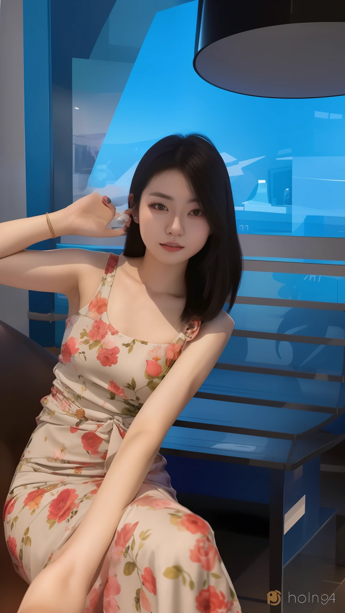there is a woman sitting on a bench in a room, Profile image, photo of slim girl, 2 , 2 2 years old old, personal ture, 2 3 years old, 19-year-old girl, Prre, dang my linh, 2 9 years old, 1 8 I, 2 4 year old female mode