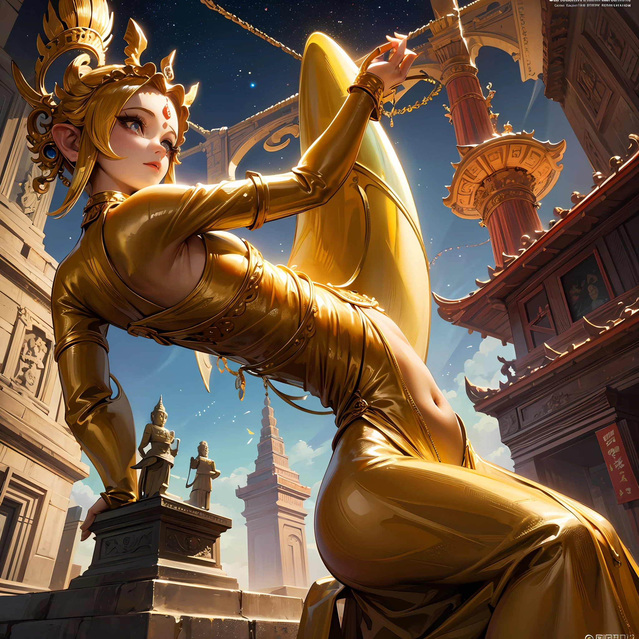 there is a statue of a golden Snake on top of a building, a Buddhist Buddha, taken with sony alpha 9, taken with a Sony A7R camera, a statue, Photo taken with Sony A7R, Buddha, Photo taken with Sony a7R camera, taken with sigma 2 0 mm f 1. 4, Beautiful image, thai temple, statue, dark milky way at the background, stunn, surrealism, Cinematic lighting, god light, back lit lighting, Textured skin, Super detail, (facade: 1.2),