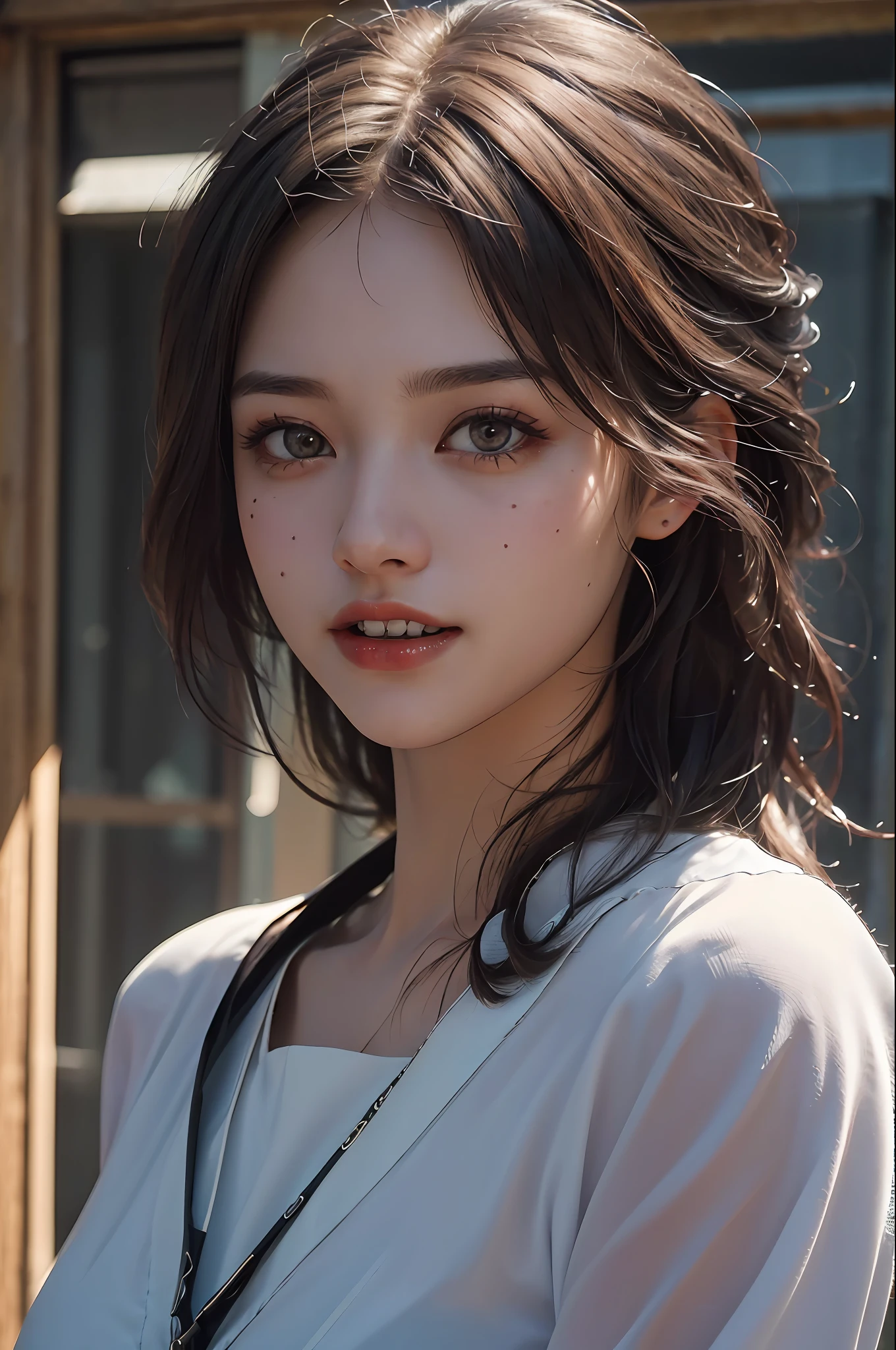 (masterpiece, best quality, beautiful quality, photorealistic, looking at viewer, detailed lighting, extremely detailed skin, extremely detailed hair, extremely detailed teeth, shadows, 8k:1.2), (a picture of a woman, 1girl:1.2),