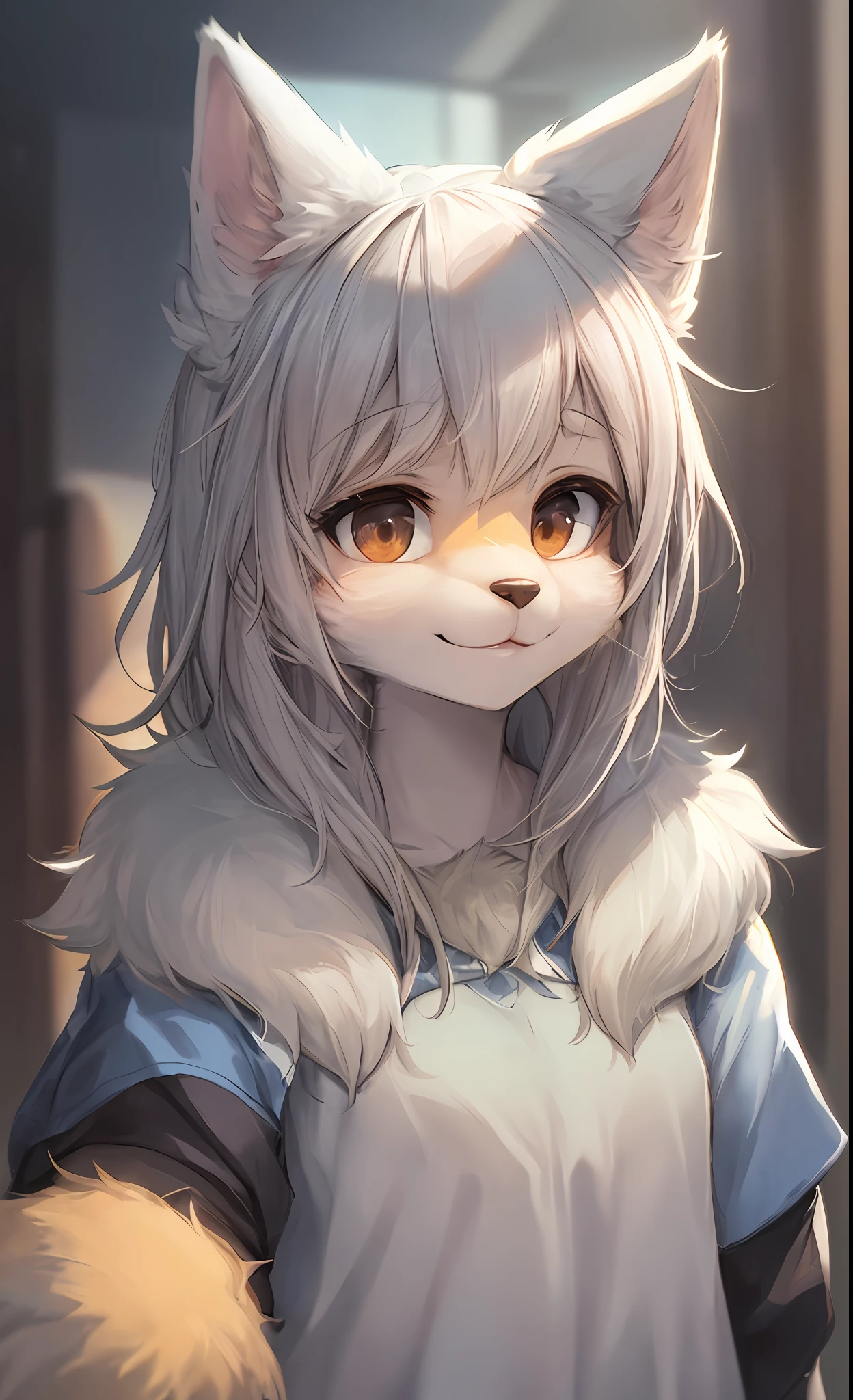 furry, cute face, ambient light, ultra detailed fur, volumetric light