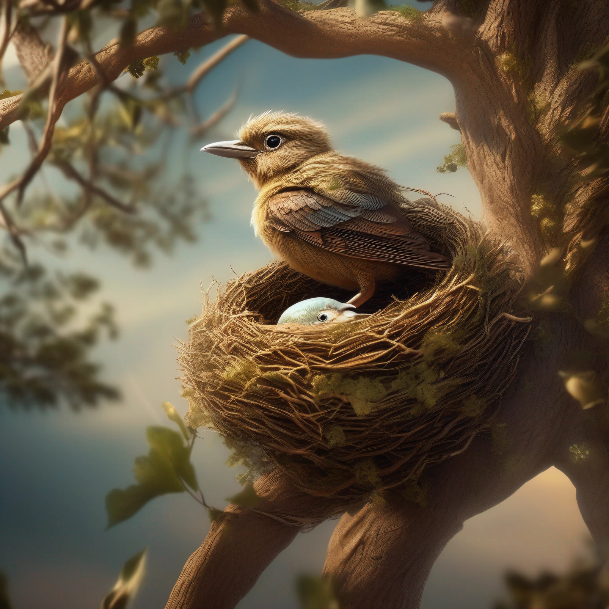 Once upon a time there was a young bird that lived in a nest on top of a majestic tree. He looked up at the sky every day, desejando voar alto e explorar novos horizontes. No entanto, Fear of the unknown and permanence kept him bound to the comfort and safety of his nest.