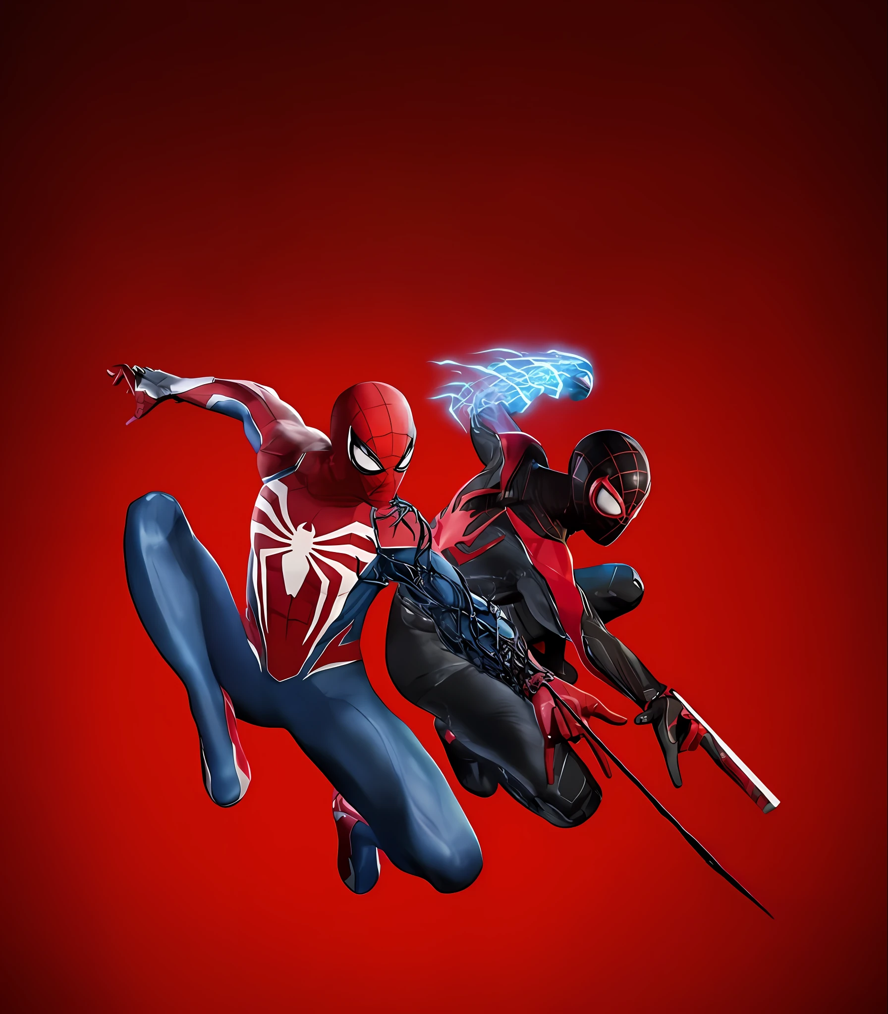 red background