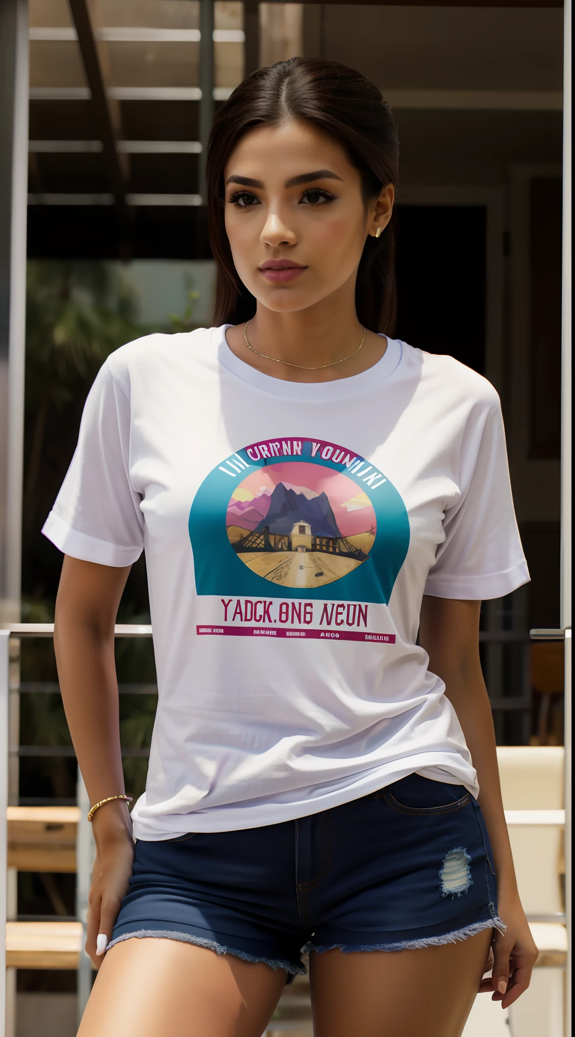mulher usando camiseta branca