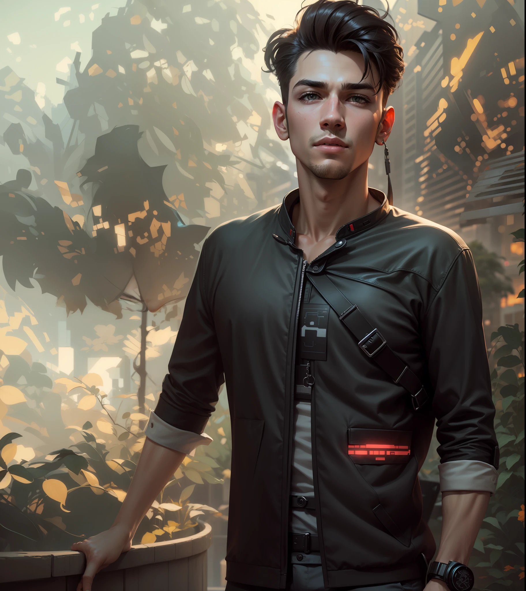 Change background cyberpunk handsome boy, realistic face, 8k,ultra realistic face