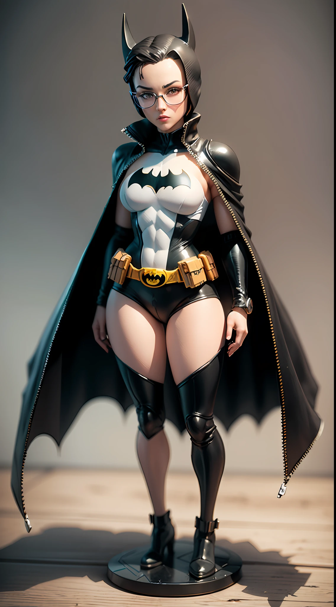 "Create a stunning 3D rendered masterpiece showcasing the iconic Batman Funko Pop figurine with impeccable details and vibrant colors." --auto
