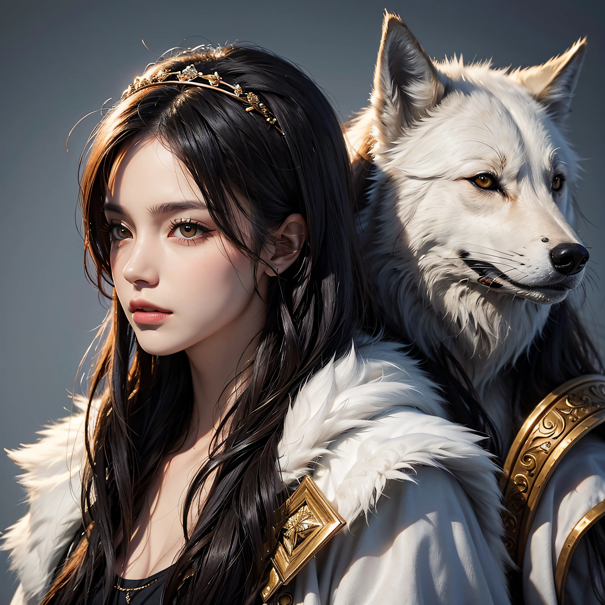 High quality of facial study, Model appearance, Queen of the Wolves