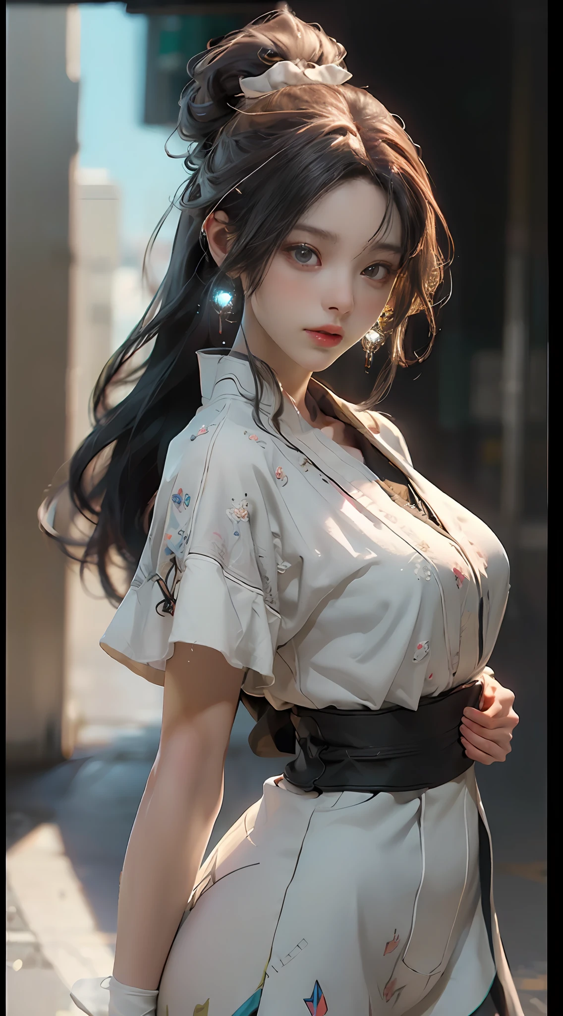 ((Best quality)), ((masterpiece)), (detailed:1.4), 3D, an image of a beautiful cyberpunk female,HDR (High Dynamic Range),Ray Tracing,NVIDIA RTX,Super-Resolution,Unreal 5,Subsurface scattering,PBR Texturing,Post-processing,Anisotropic Filtering,Depth-of-field,Maximum clarity and sharpness,Multi-layered textures,Albedo and Specular maps,Surface shading,Accurate simulation of light-material interaction,Perfect proportions,Octane Render,Two-tone lighting,Wide aperture,Low ISO,White balance,Rule of thirds,8K RAW,