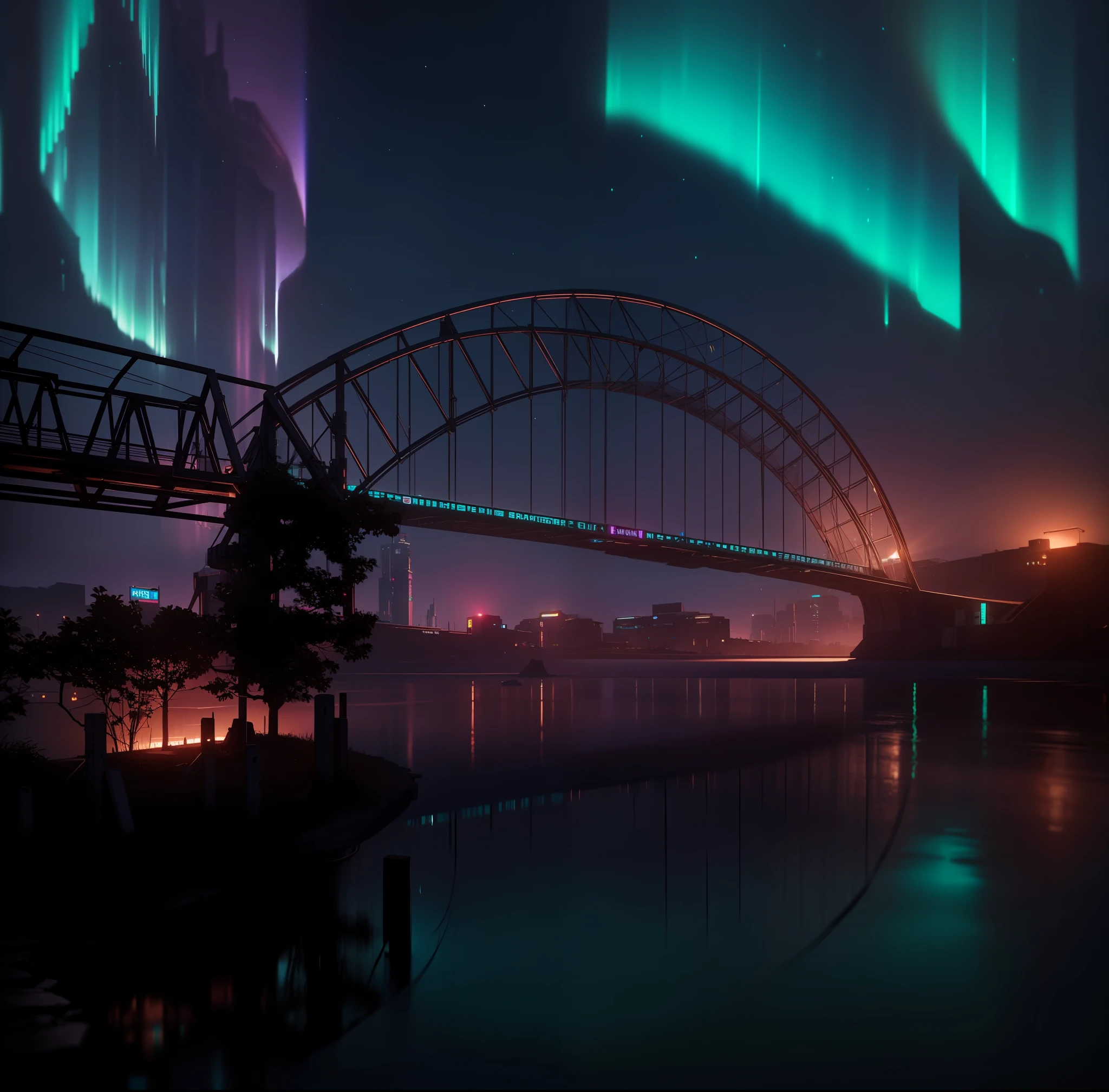 a city cyberpunk, UHD, ultra detailed, violet perple cinematic, highres, Anti Aliasing, FKAA, TXAA, RTX, SSAO, 8k quality, unreal engine 5, aurora