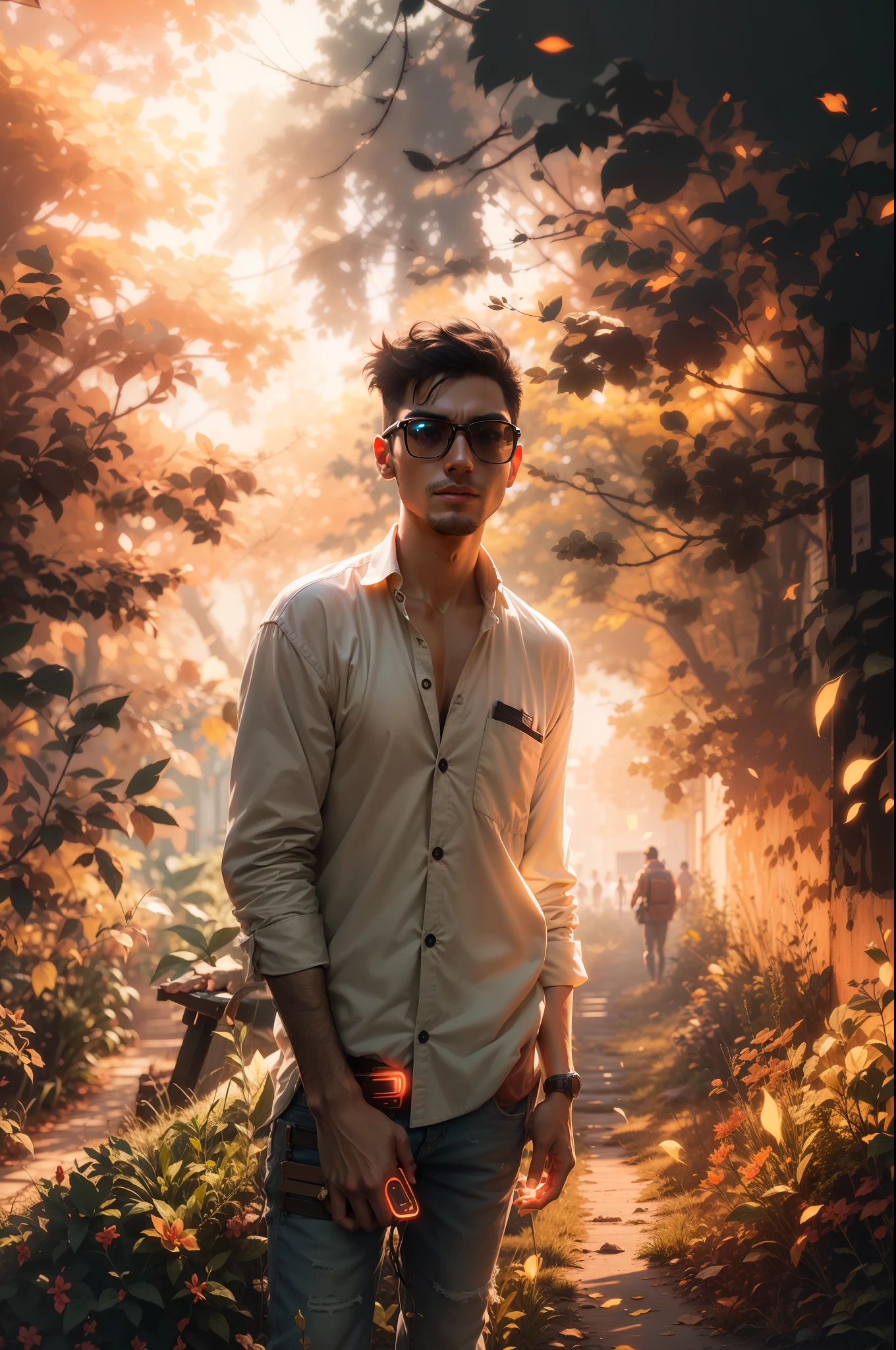 change background and glowing face with 8k resolution