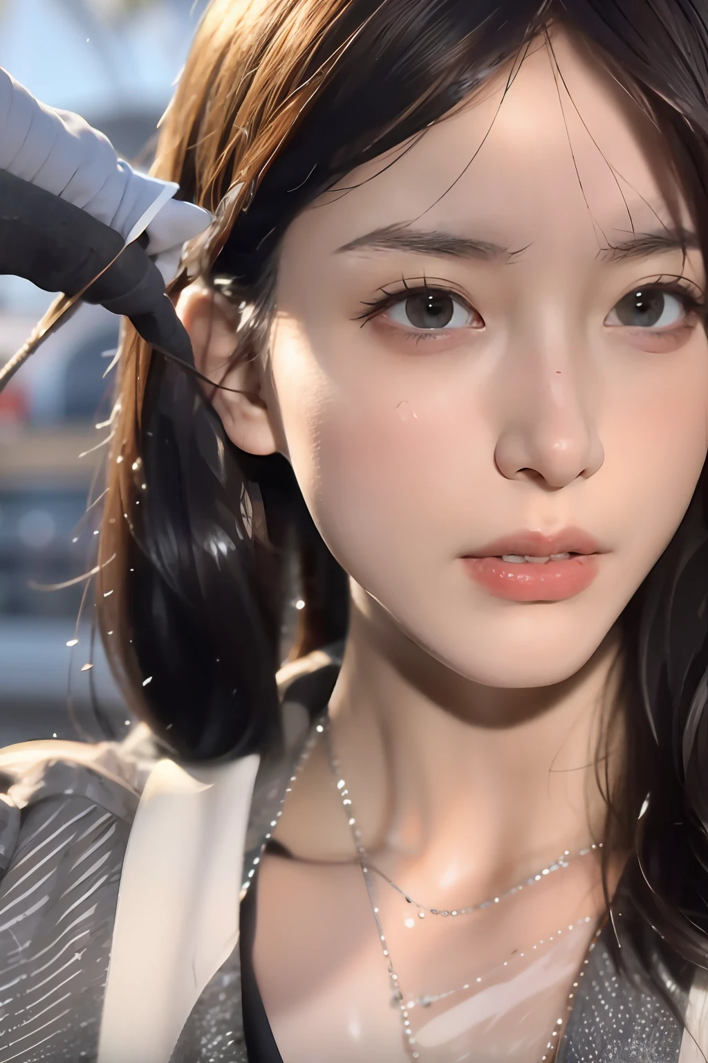 Real person smooth and delicate and realistic 8K cool super high resolution water tears