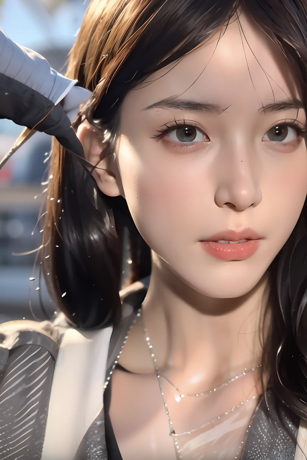 Real person smooth and delicate and realistic 8K cool super high resolution water tears