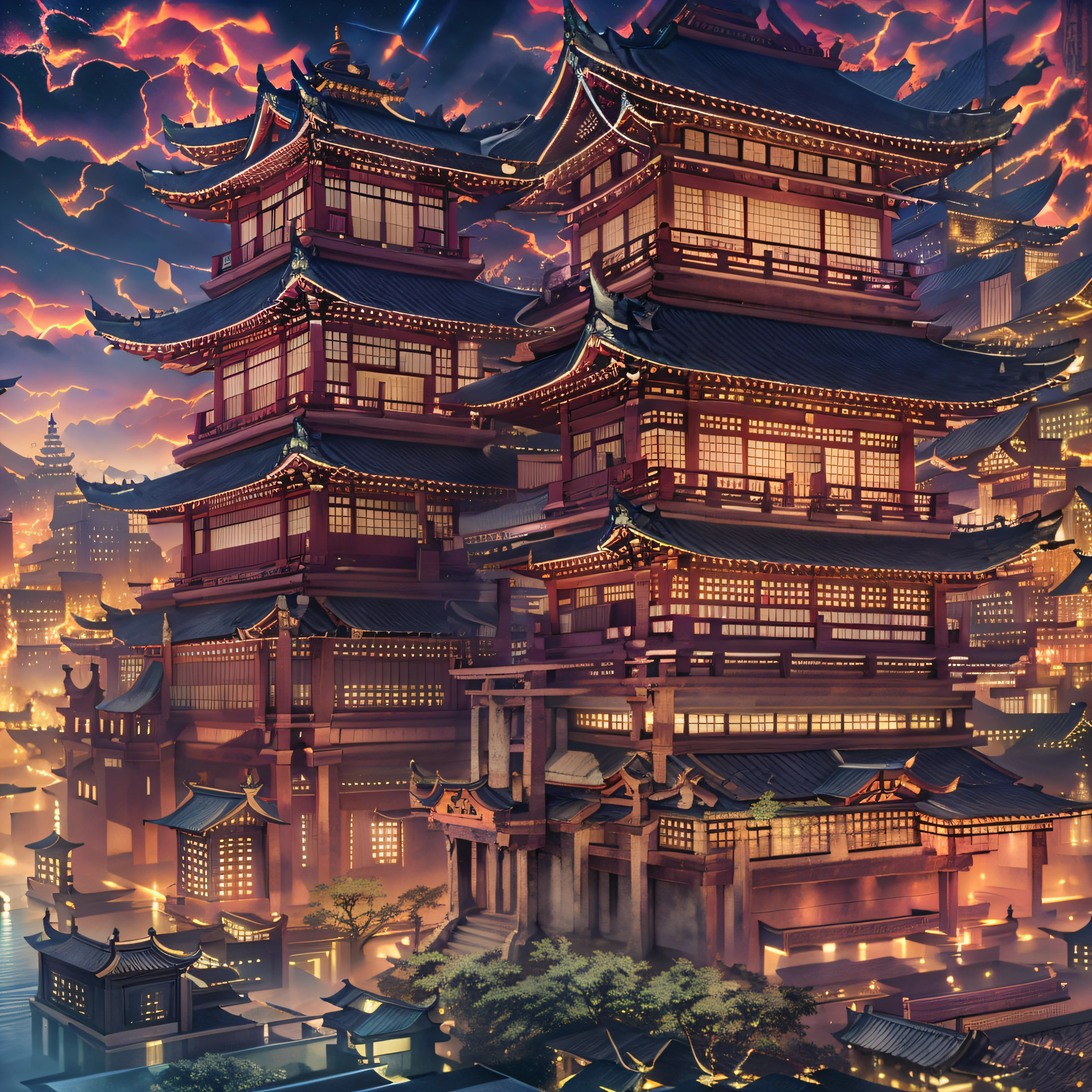 Asian architecture in the city Asian architecture in the city at night with boats passing by, dreamy Chinese towns, Chinese Ancient Architecture, Japan city, Colorful fox city, digital painting of a pagoda, Japanese cities at night, cyberpunk chinese ancient castle, Beautiful rendering of the Tang Dynasty, A Japanese town, kyoto inspired, Chinese architecture, amazing wallpapers, The pagoda on the hill passes by with the boat at night, dreamy Chinese towns, Chinese Ancient Architecture, Japan city, Colorful fox city, digital painting of a pagoda, Japanese cities at night, cyberpunk chinese ancient castle, Beautiful rendering of the Tang Dynasty, A Japanese town, kyoto inspired, Chinese architecture, amazing wallpapers, pagodas on hills