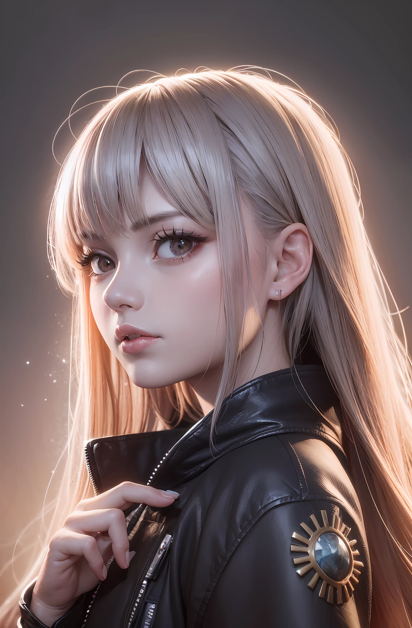 <close portrait of a « Manga girl in Tanya Shatseva style, white backlight, backlight aura, 8k, beautiful, light volumetric 3d, trending in artstation, highly detailed, pretty, anime style, manga style --auto --s2