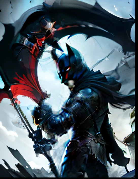 Dark style knight side face with spear --auto