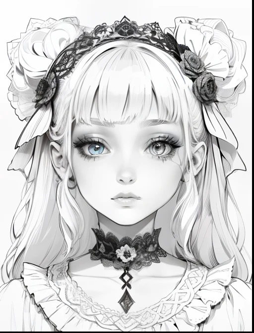 Elegant Gothic girl for coloring page --auto