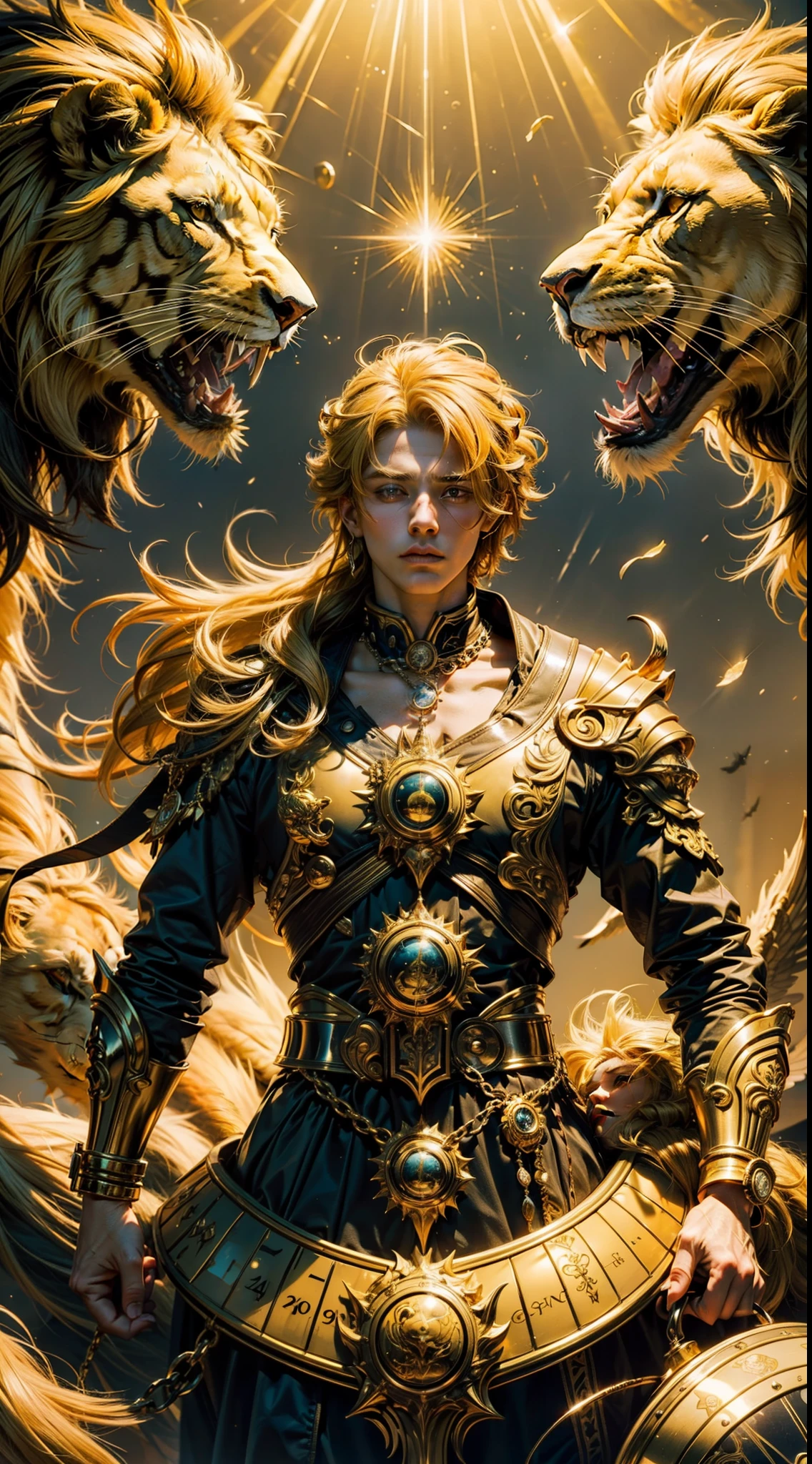 Magic Golden Leo astrolabe,Yellow-haired people,Next to the lion,Vicissitudes,Determination