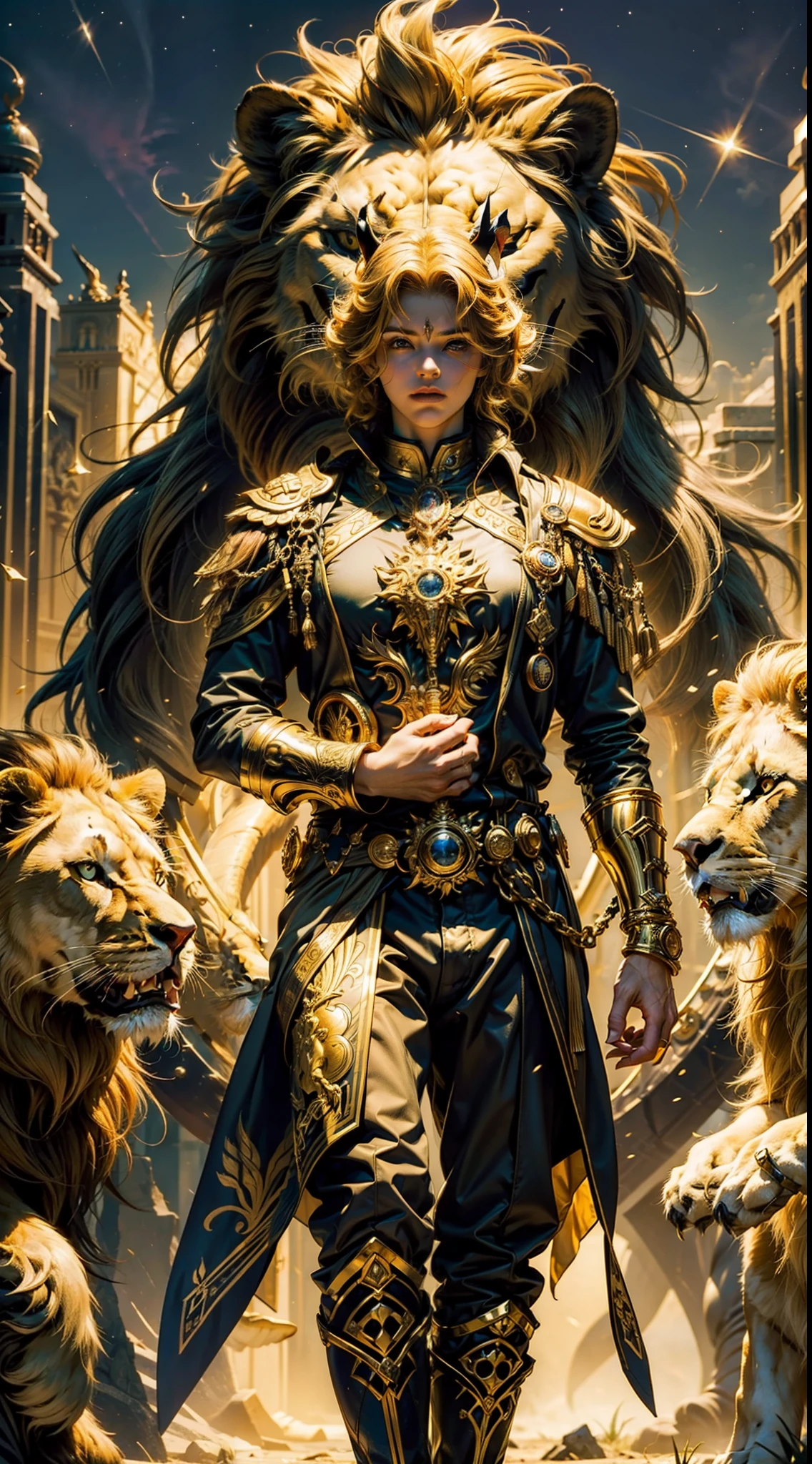 Magic Golden Leo astrolabe,Yellow-haired people,Next to the lion,Vicissitudes,Determination