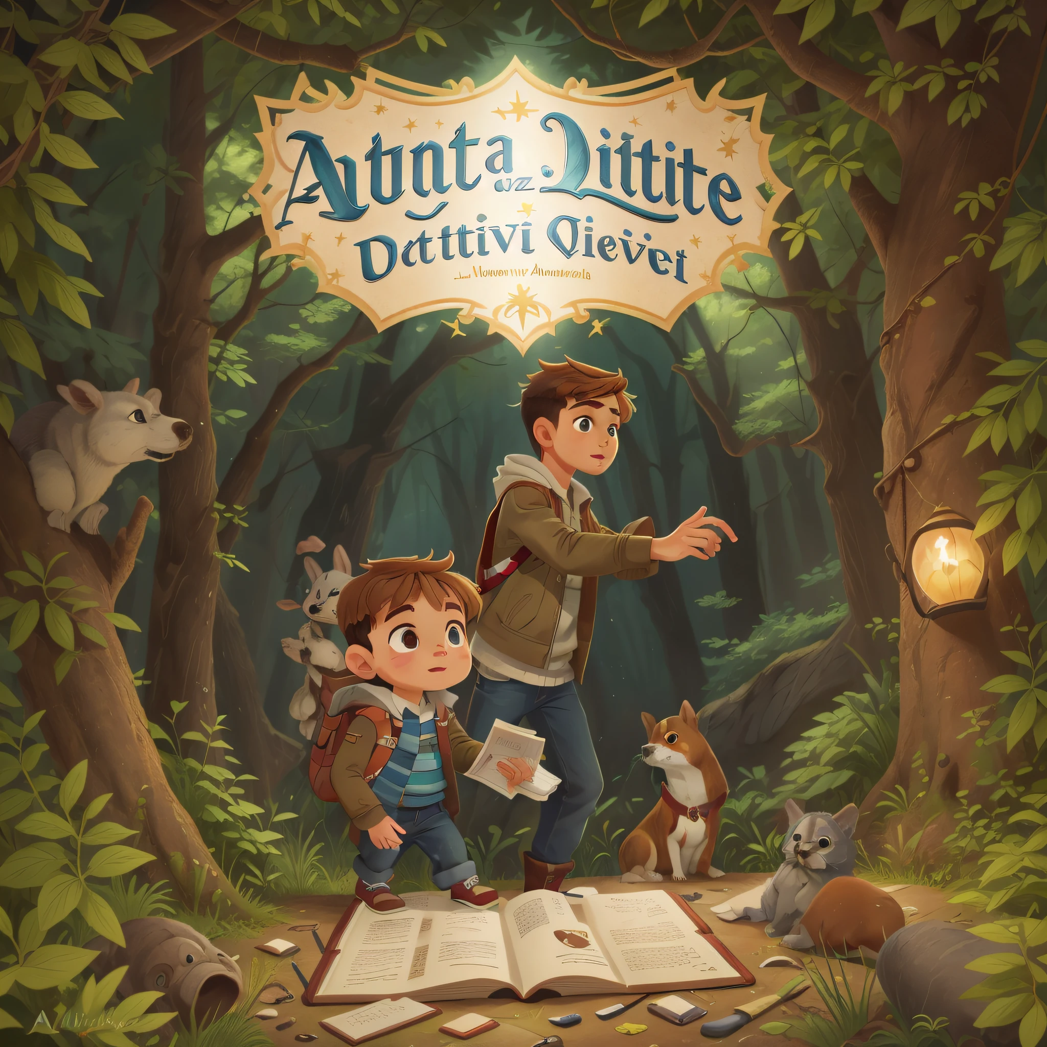 capa de livro, Arthur, o detetive, lugar misterioso, menino valente e curioso, cabelo claro, title (Arthur, o Detetive), Title (Arthur, o Detetive), sozinho, valente, inteligente --auto