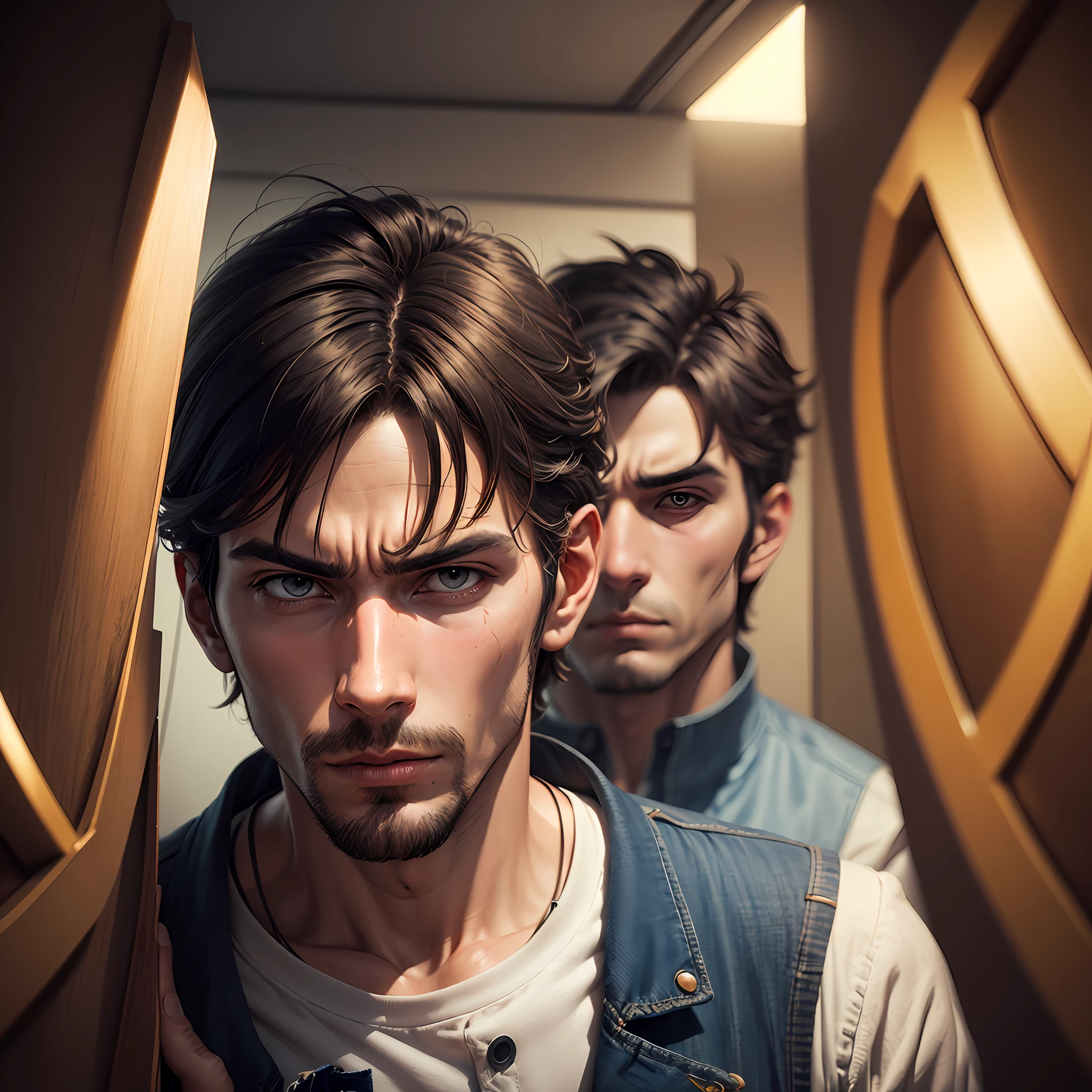 Men, attitude, illusion, confusion, hallucinations background --auto