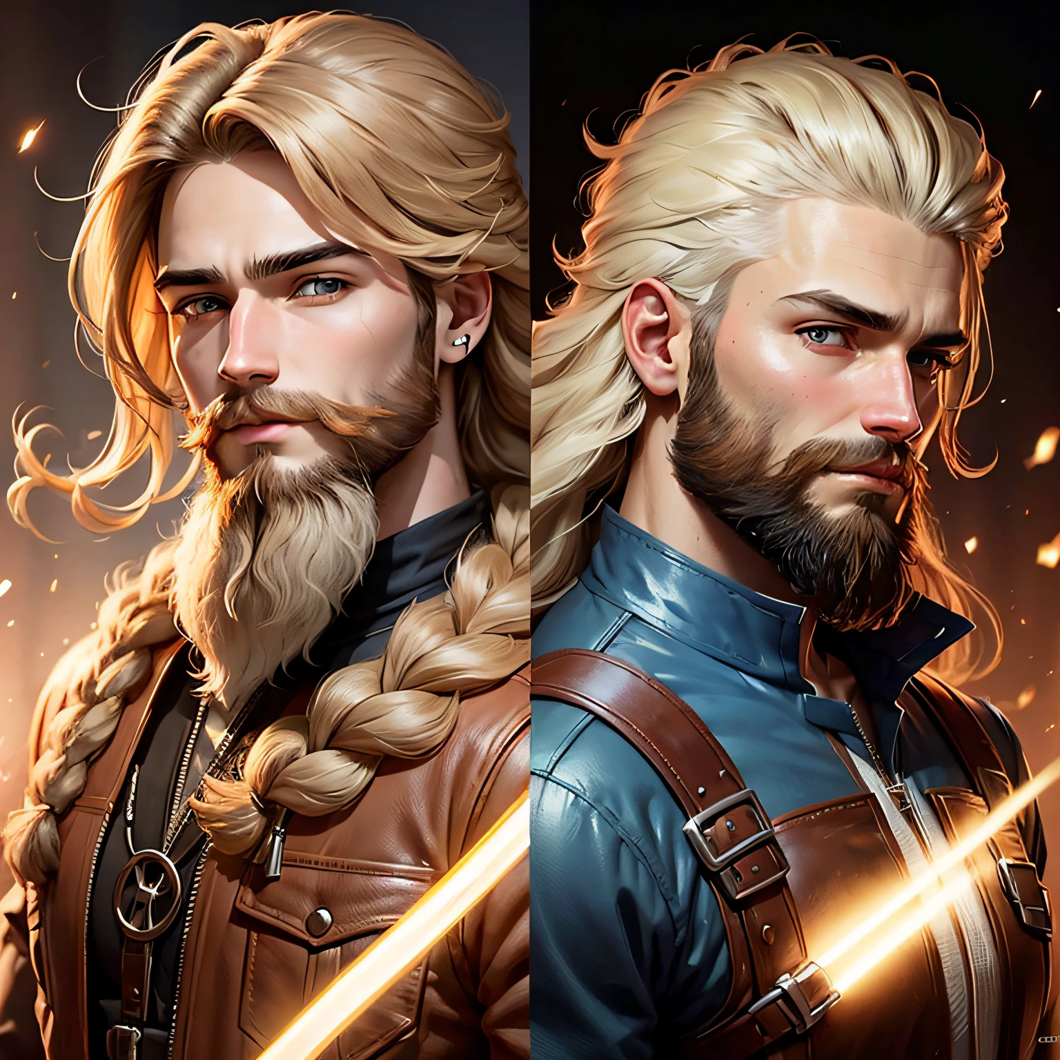 create an avatar with brown eyes light hair and beard --auto
