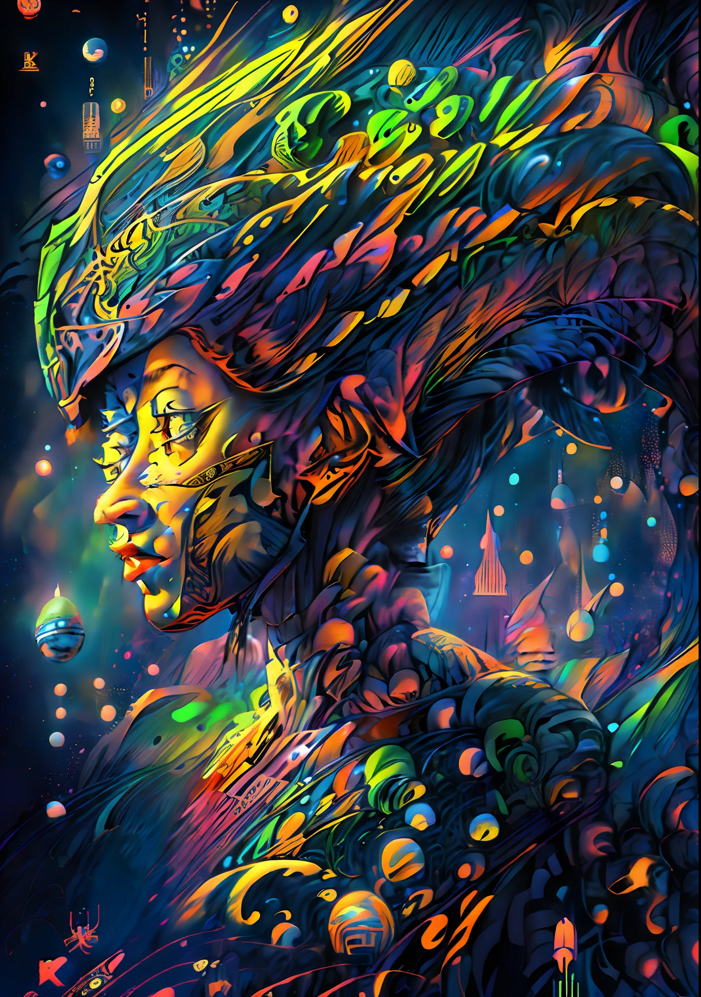 (High resolution, incredibly detailed, masterpiece), intricate portrait of a beutifull elf ,beautifull face,riding a mysterious flying dragon in the sky full of stars , featuring fractal geometry in (vibrant colors:0.9), set against a (galactic background:1.3), bringing together complex, mesmerizing shapes and patterns,dmt ,fractal art,stars and galaxies