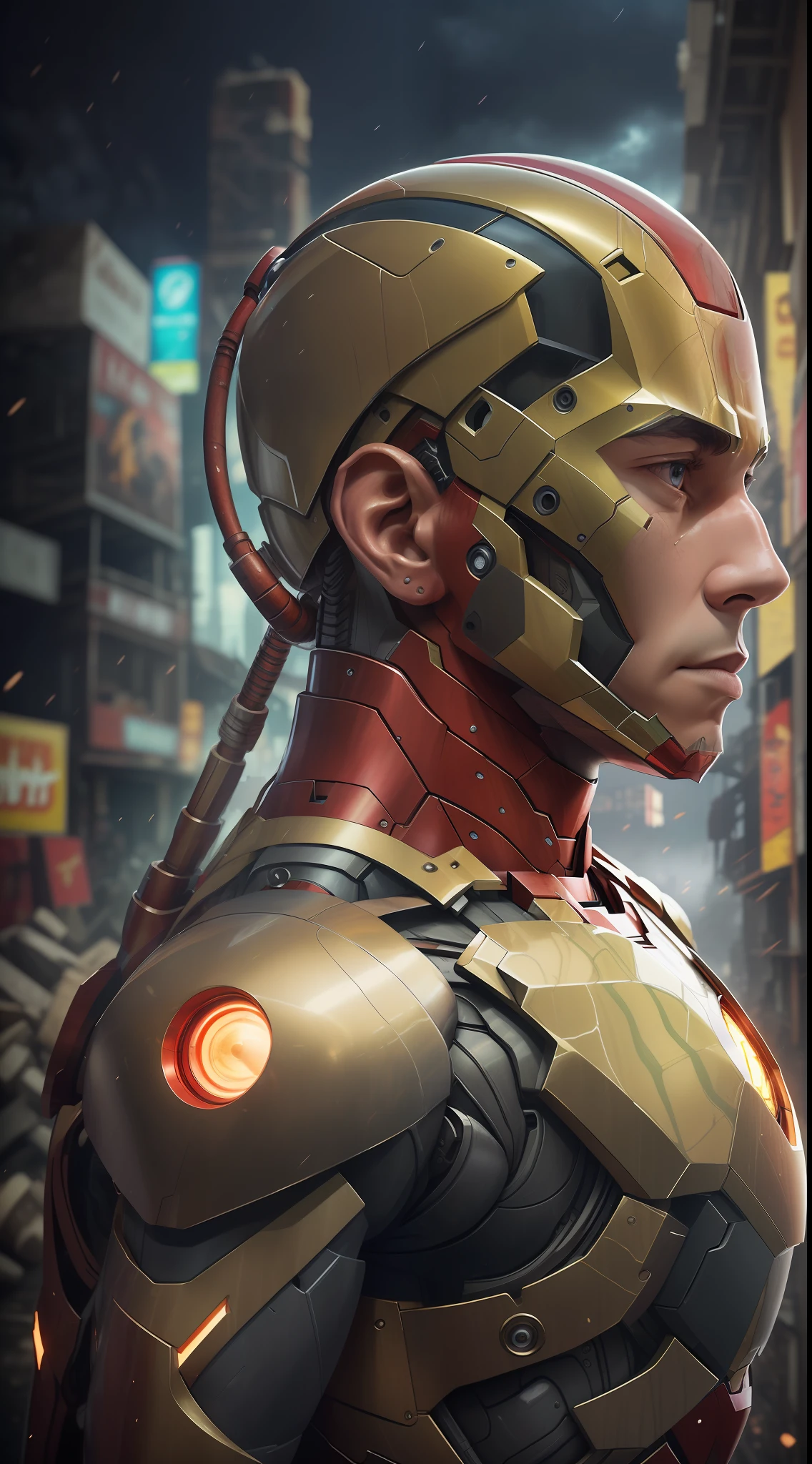 (1men:1.3), solo,__body-parts__, official art, unity 8k wallpaper, ultra detailed, handsome and aesthetic, beautiful, masterpiece, best quality, RAW, masterpiece, super fine photo,, best quality, super high Resolution, photorealistic, sunlight, full body portrait, stunningly handsome,, dynamic pose, delicate face, vibrant eyes, (side view), he is wearing a "ancient myanmar god Iron Man" mech design, glaze and thunder, Highly detailed abandoned warehouse background, detailed face, detailed complex busy background, messy, gorgeous, milky, high detailed skin, realistic skin details, visible pores, sharp focus, volumetric fog, 8k uhd, dslr camera, High quality, film grain, fair skin, photorealism, lomography, sprawling metropolis in a futuristic dystopia, view from below, translucent.