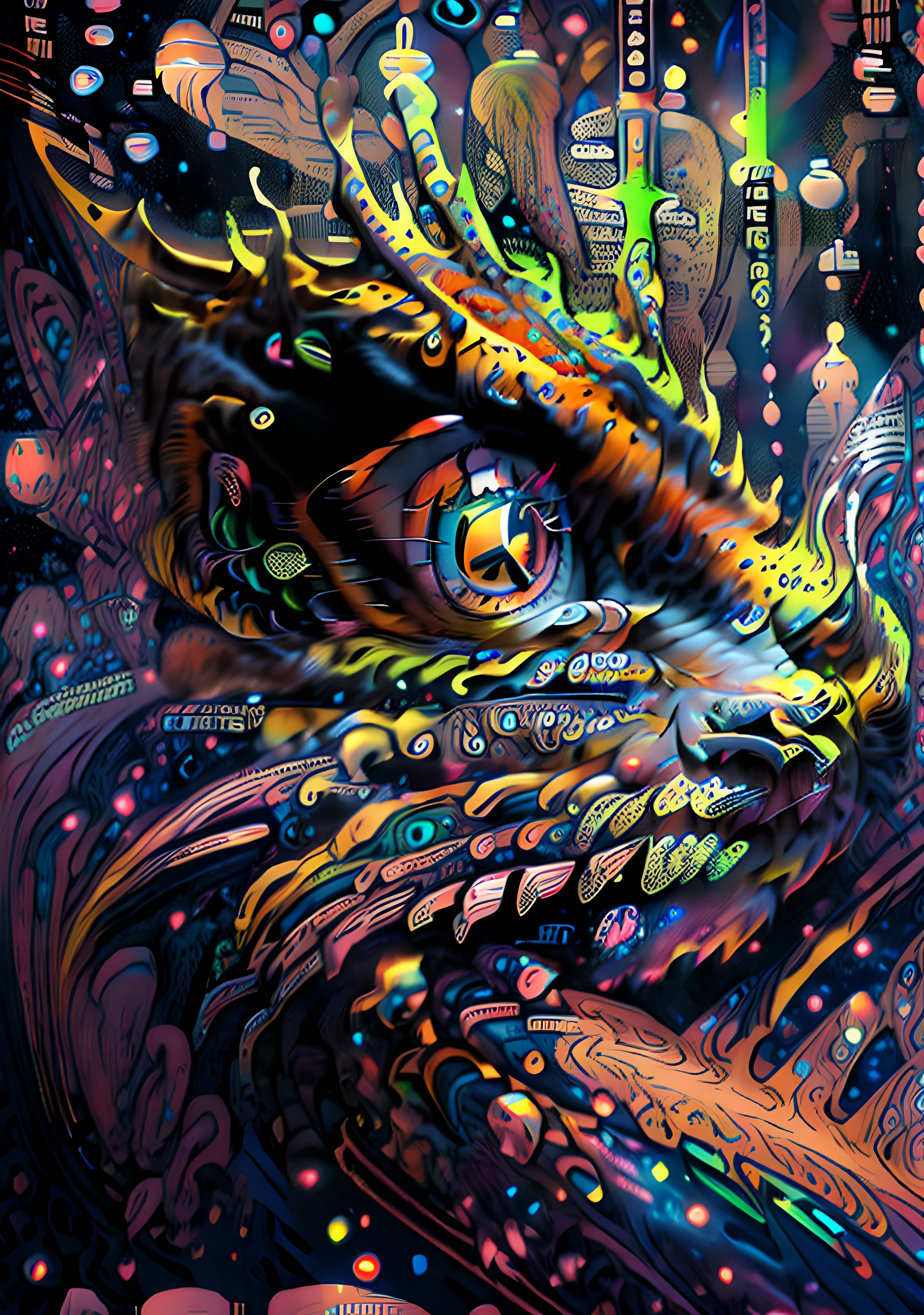 (High resolution, incredibly detailed, masterpiece), intricate close up portrait of a beutifull dragon with inside his eye the universe and stars ,beautifull face,in space , featuring fractal geometry in (vibrant colors:0.6), set against a (galactic background:1.8), bringing together complex, mesmerizing shapes and patterns,dmt ,fractal art,stars and galaxies