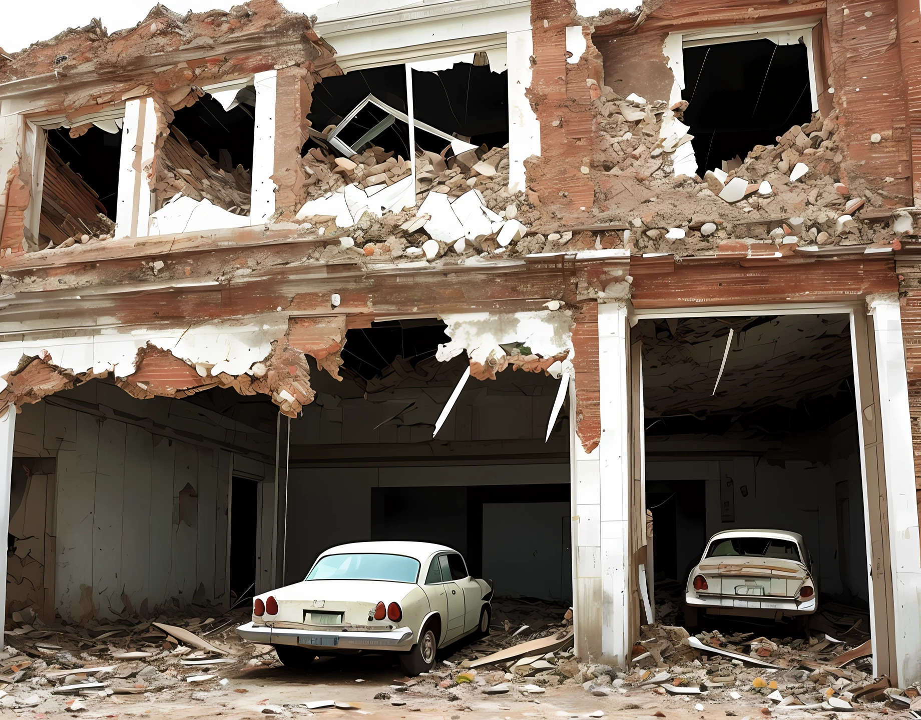 Cida abandonada, Crumbling buildings, carros velhos