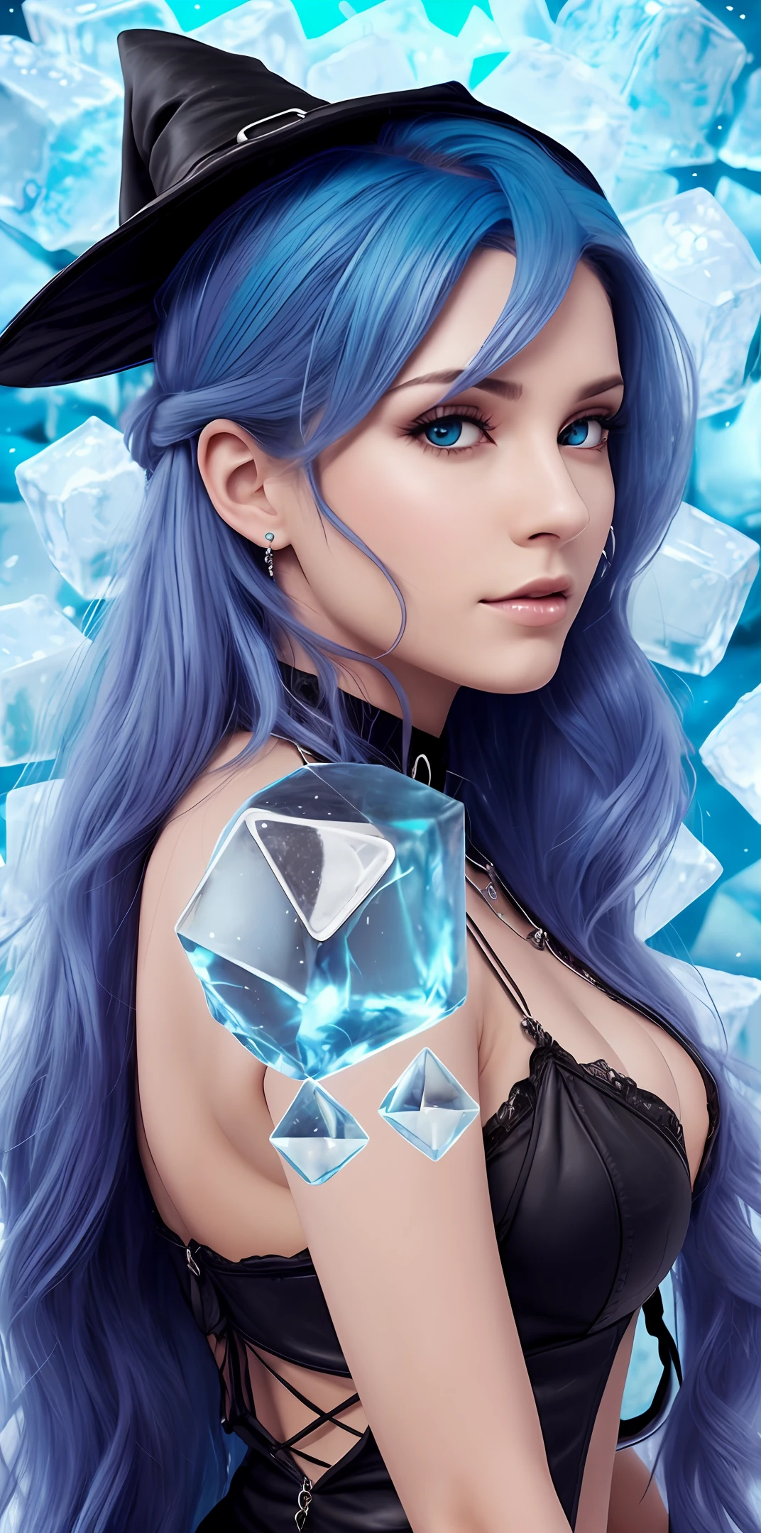 blue hair, female, witch, ice --auto --s2