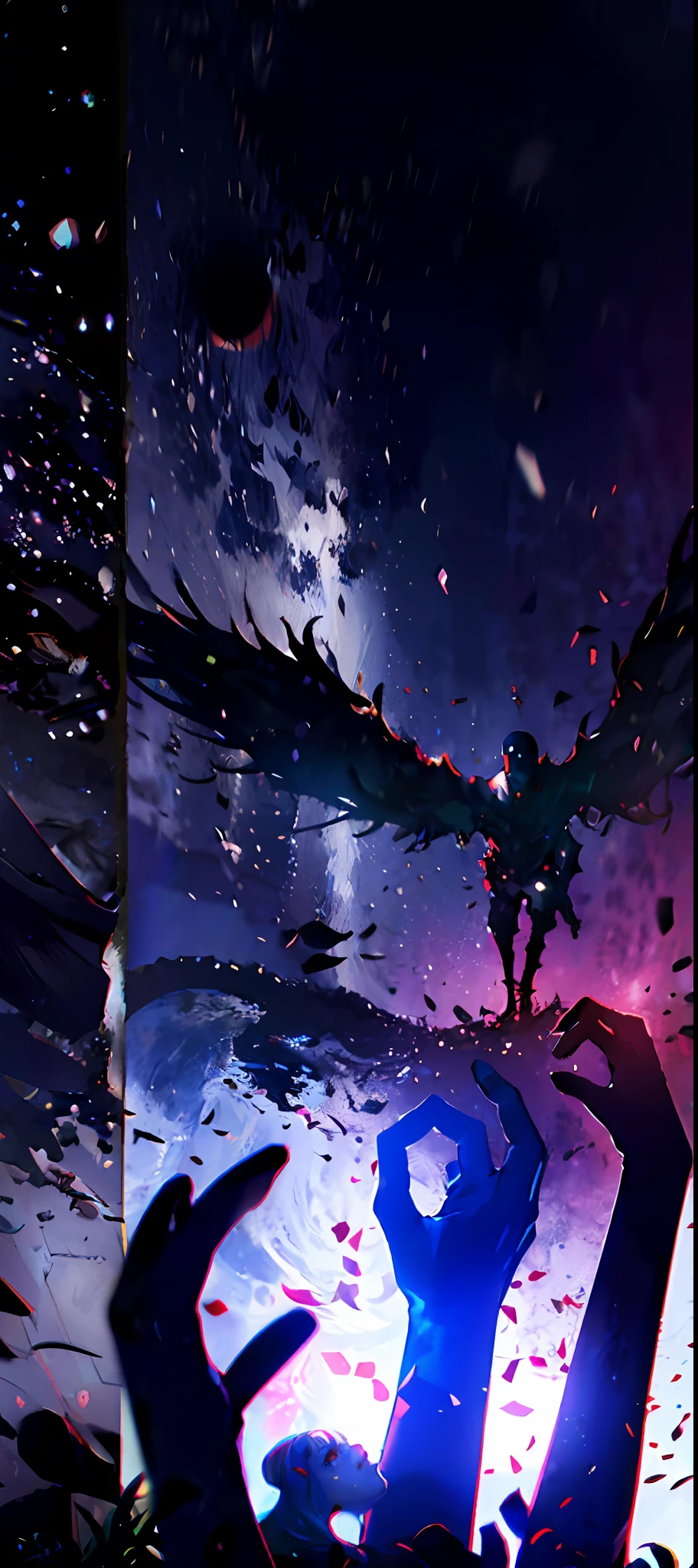 (preto e branco),lua cheia caindo no lago (8k),(melhor qualidade)griffith((griffith segurando a lua)) sangue,gore,gure