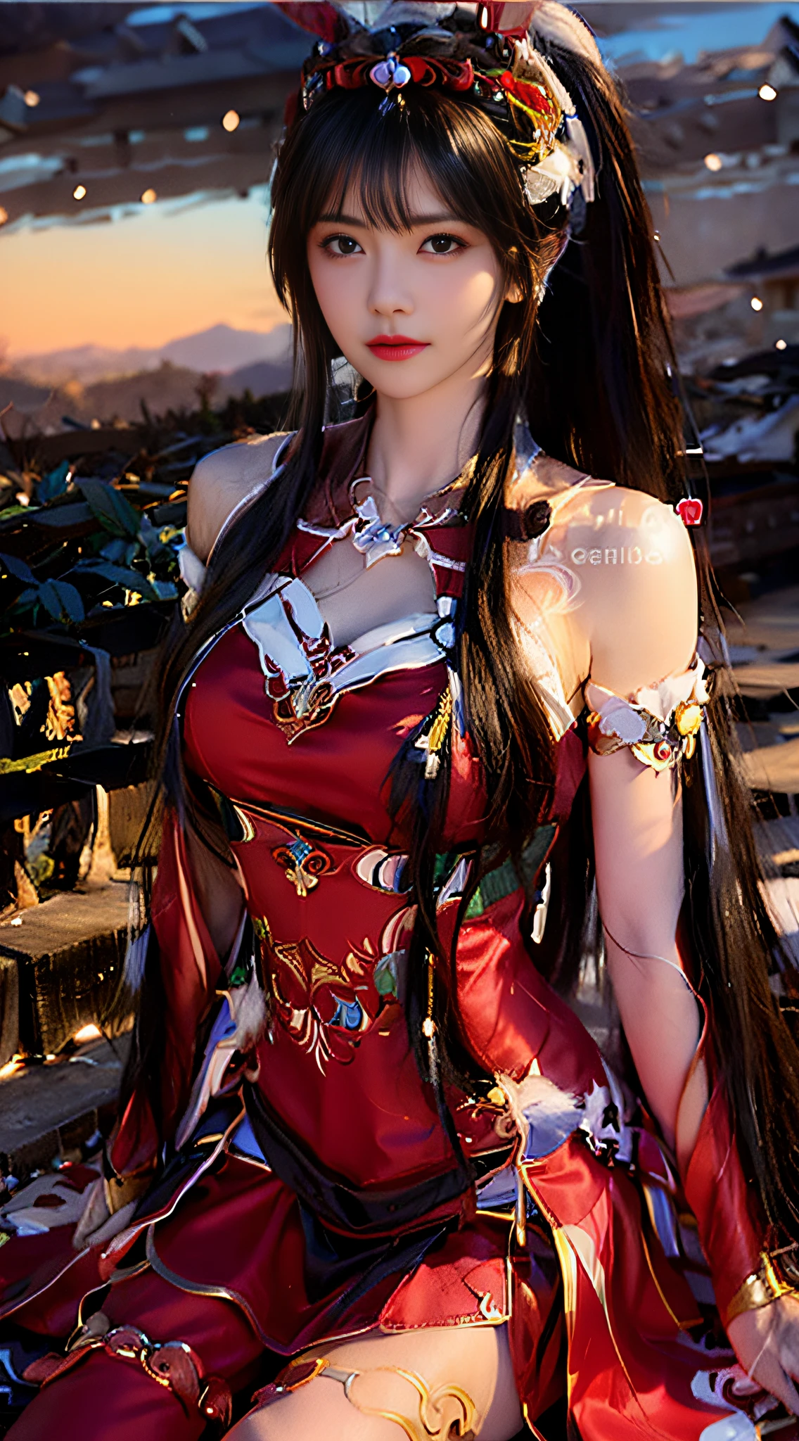 A woman in a dress with rabbit ears and long hair, Guviz, Palace ， A girl in Hanfu, Guviz-style artwork, Beautiful character painting, Extremely detailed Artgerm, 8K high quality detailed art, Beautiful digital artwork, ((a beautiful fantasy empress)), trending on cgstation, by Yang J, a beautiful fantasy empress