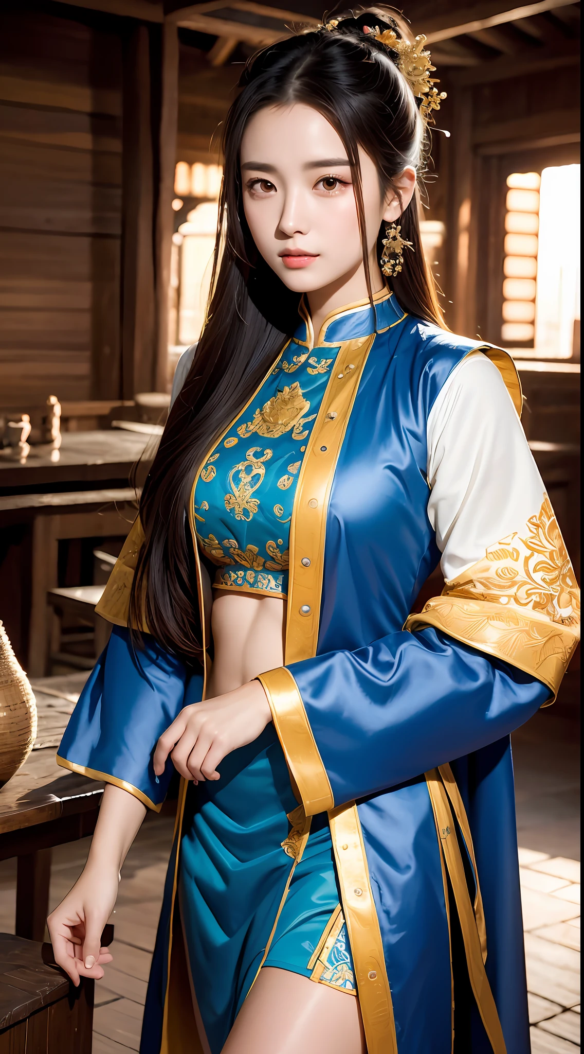 (RAW Photography、top-quality)、(realisitic、photos realistic:1.3)、top-quality、ighly detailed、masterpiece、ultra-detailliert、illustratio、1girl in、Zhuge Kongming