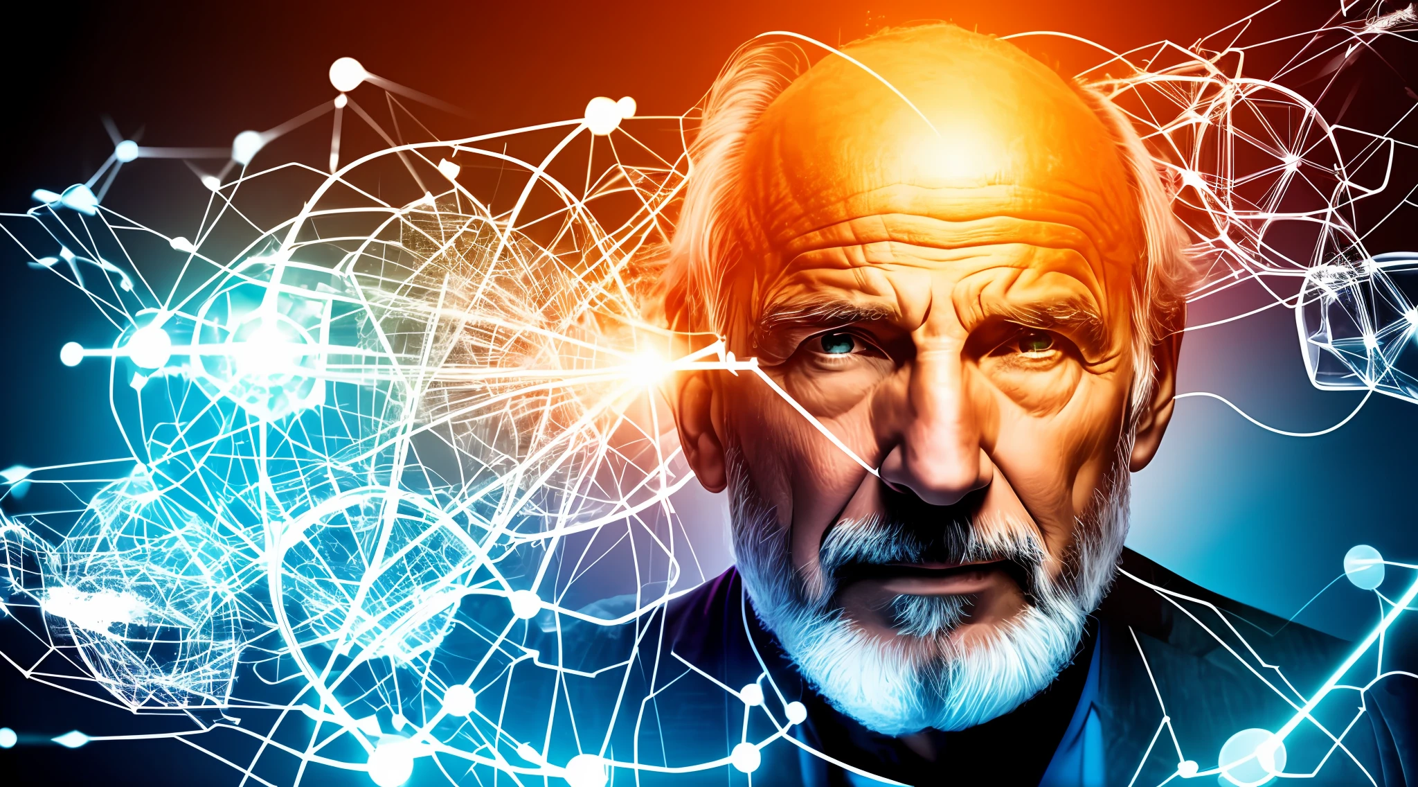 homem moderno inteligente, cerebro e um relogio, poder da mente