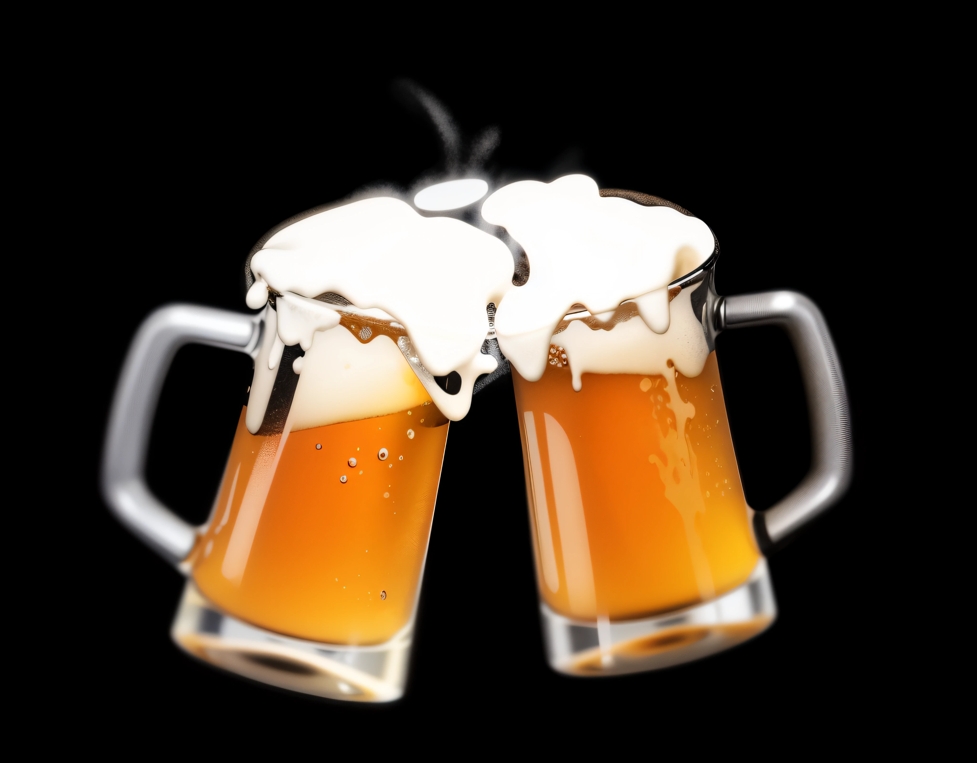There are two beer mugs with a white and black background, cerveja, copos de cerveja, obrigada, beber cerveja, logotipo da cerveja, cerveja gelada, cinematic beer, beber uma cerveja, beer advertisement, cerveja sendo bebida e derramada, brinde de batalha, pessoas bebendo cerveja, Drunk, dentro de um copo de cerveja, cervejas na mesa, alcohol, Wining, beber cerveja e rir
