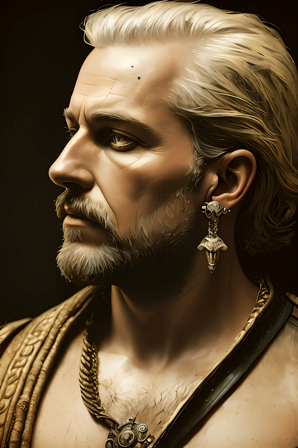45 years old, male, portrait of a pirate in a vest with a parrot on his shoulder. smokes a pipe, a round earring in his ear, the highest detail, against the background of the sea, perfect composition, beautiful detailed intricate insanely detailed octane render trending on artstation, 8 k artistic photography, photorealistic concept art, soft natural volumetric cinematic perfect light, chiaroscuro, award - winning photograph, masterpiece, oil on canvas, raphael, caravaggio, greg rutkowski, beeple, beksinski, giger