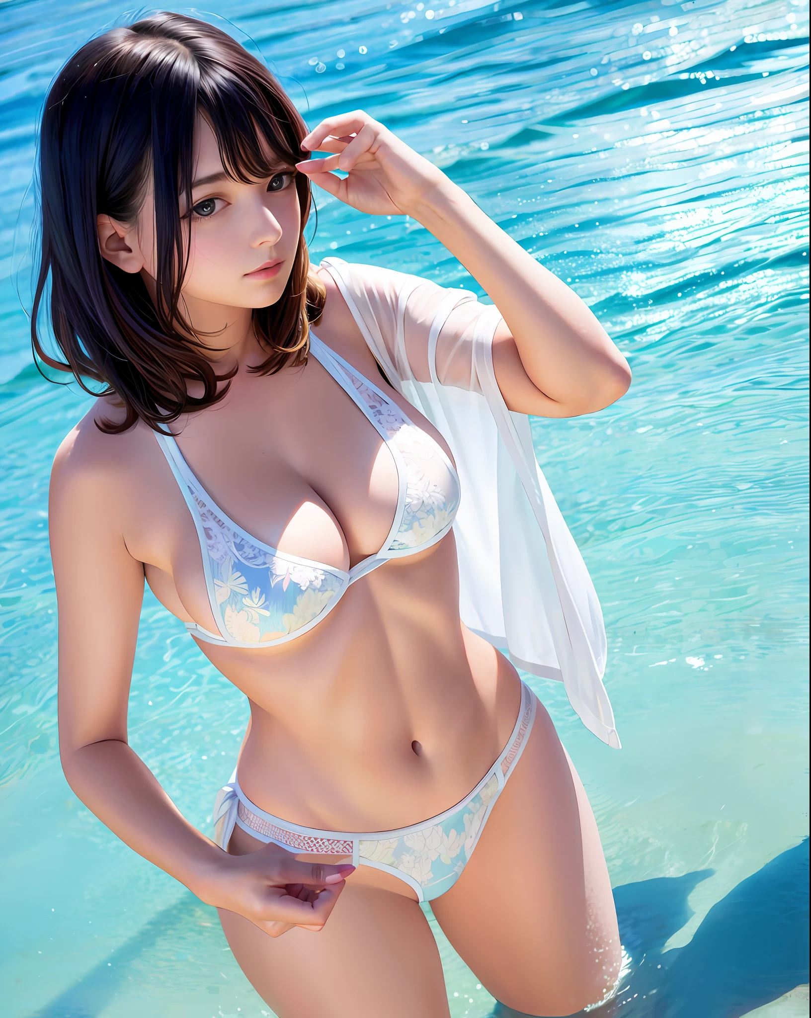 Beautiful realistic woman、Young sensual gravure idol、No clothes、